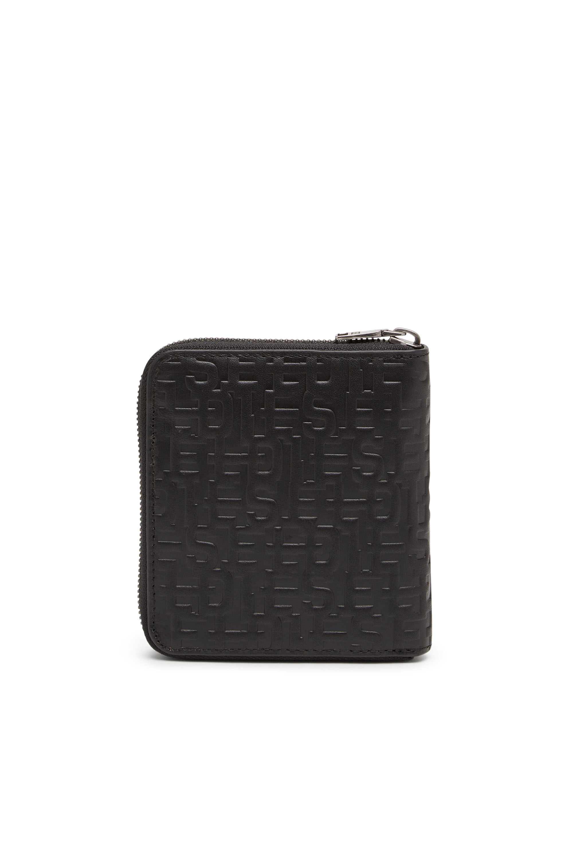 Diesel - BI-FOLD COIN ZIP M, Man's Zip wallet in monogram leather in Black - 2