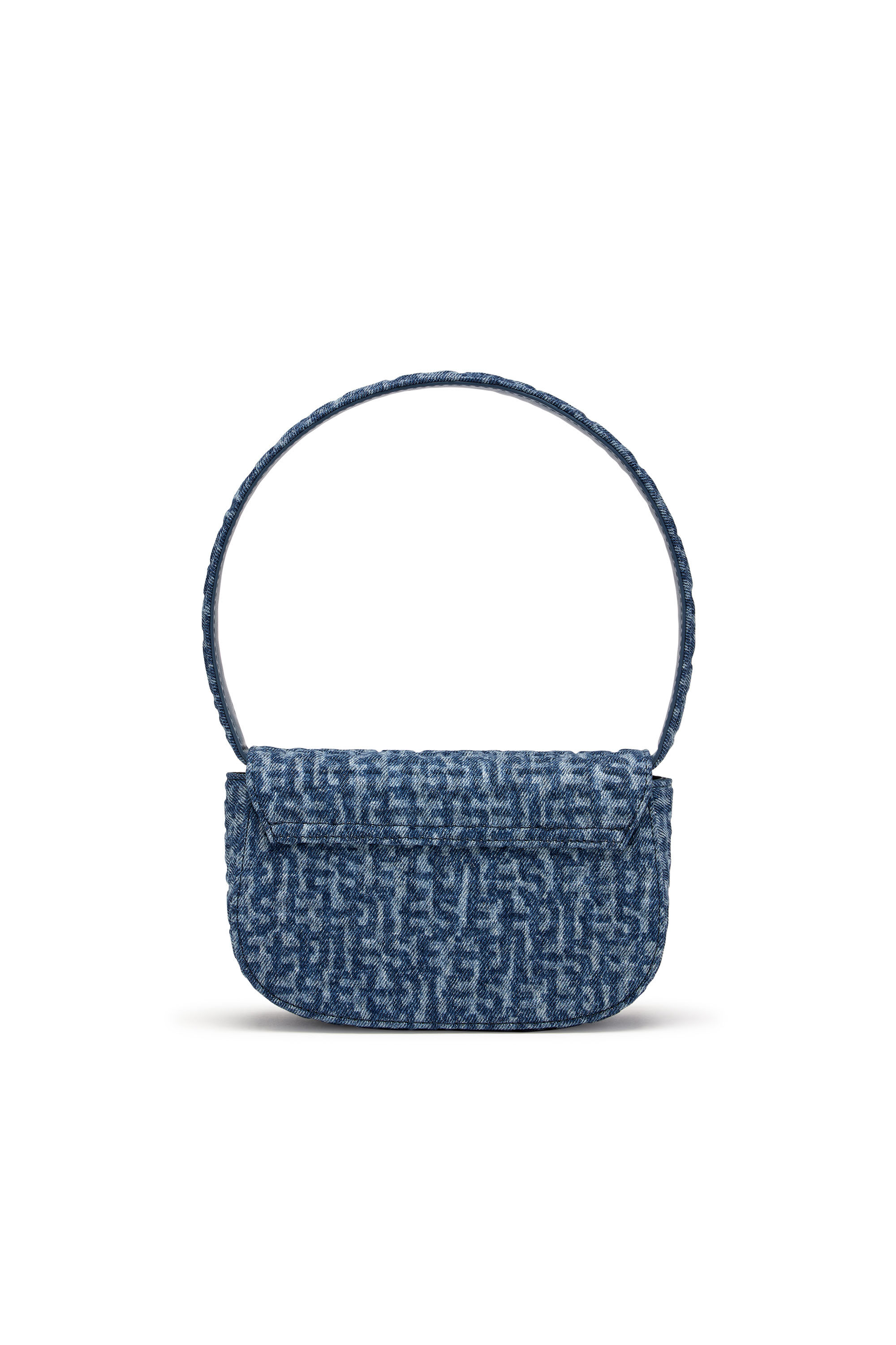 Diesel - 1DR, Woman's 1DR - Iconic monogram shoulder bag in crystal canvas in Blue - 3