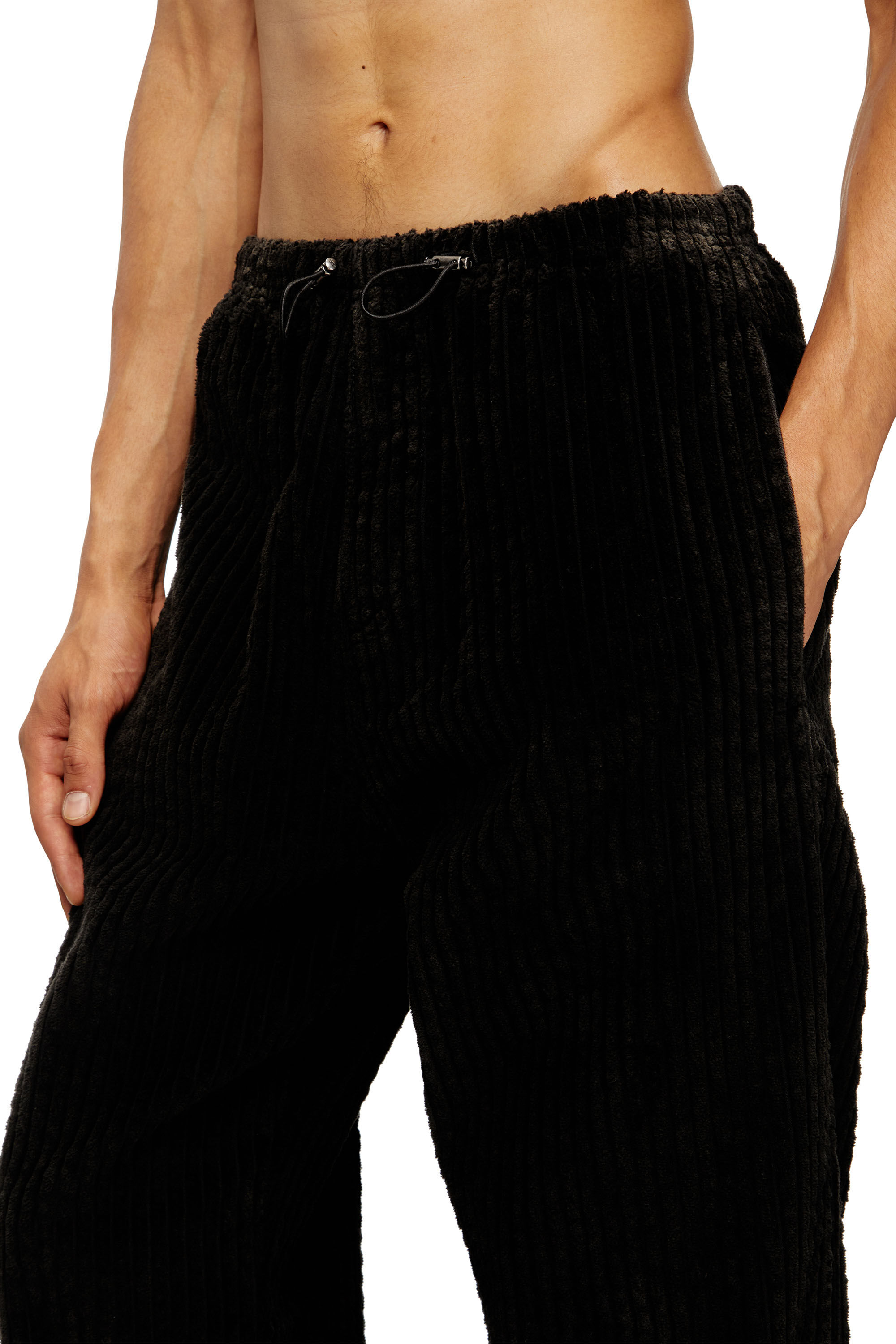 Diesel - P-MARTIAL, Man's Corduroy pants with drawstring in Brown - 4