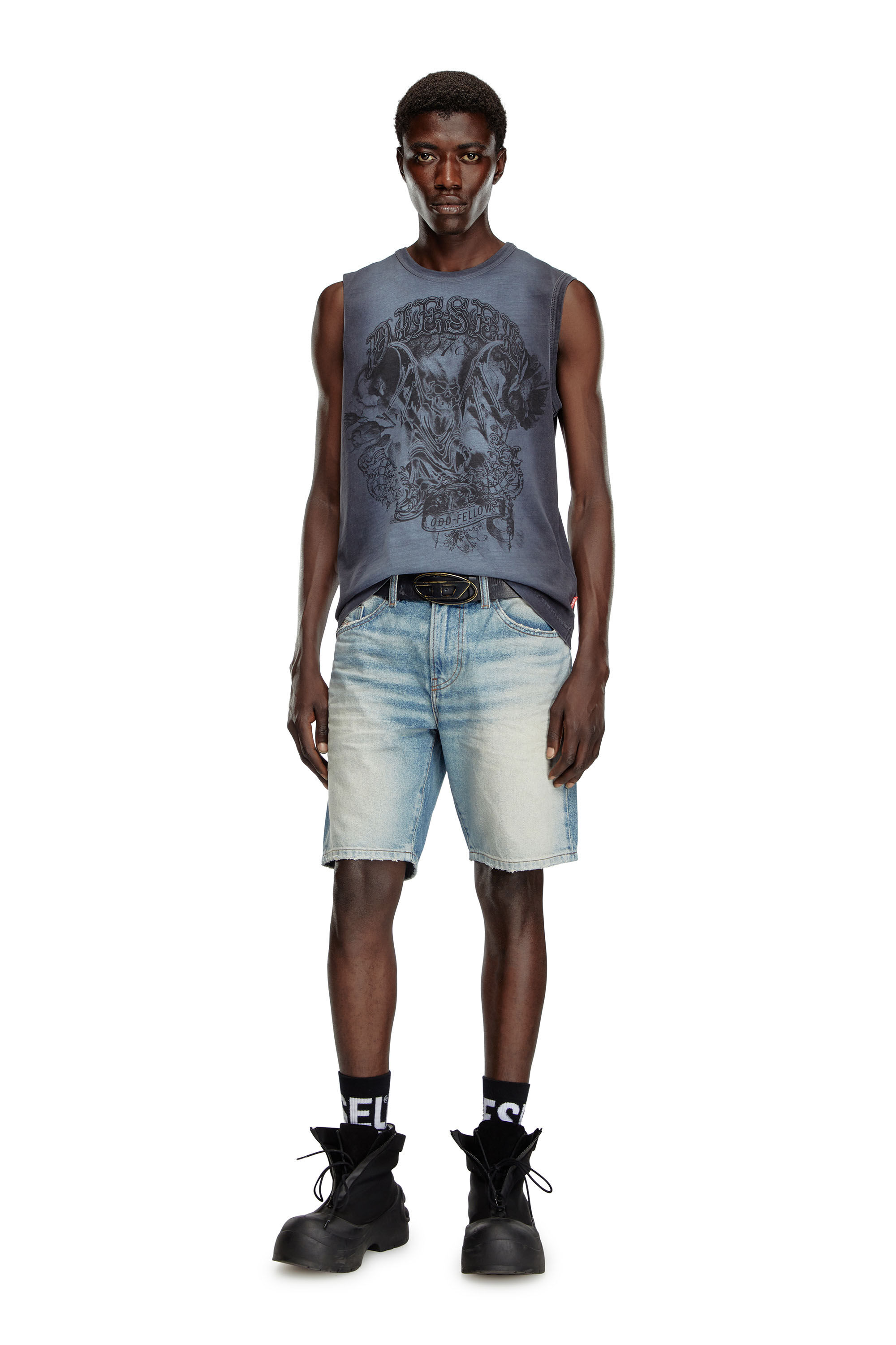 Diesel - D-FIN, Pantalones cortos vaqueros slim Hombre in Azul marino - 1