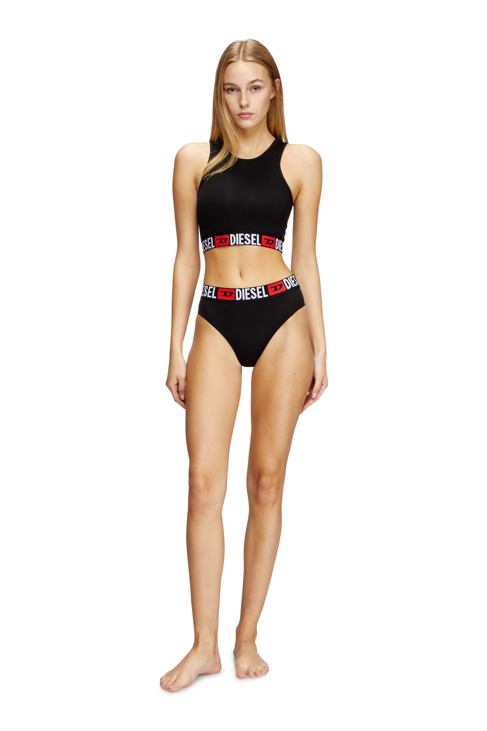 Diesel - SAM-D-CORE-3PACK, Woman's Three-pack briefs with maxi-logo waist in Black - 2