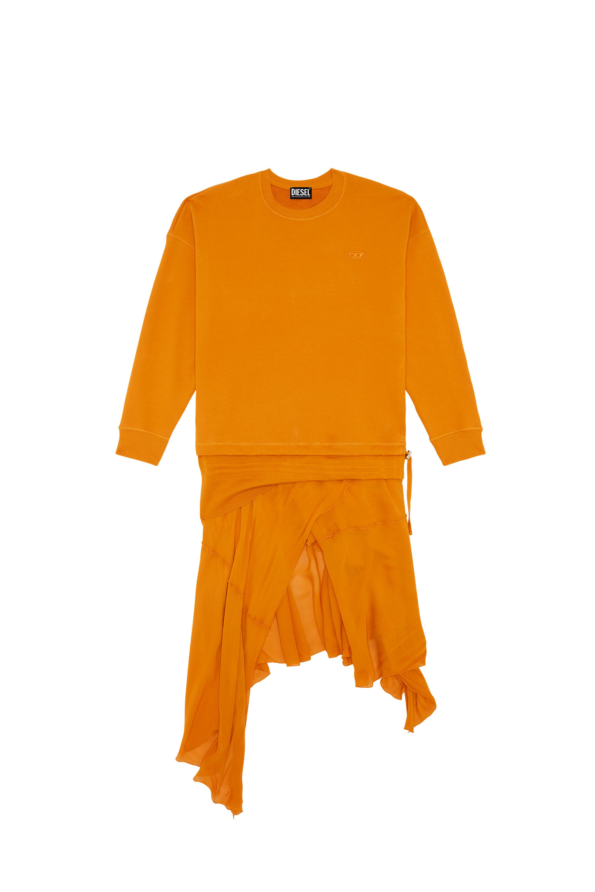 D-ROLLIE Woman: Chiffon-trimmed sweatshirt dress | Diesel D-ROLLIE Woman: Chiffon-trimmed sweatshirt dress | Diesel