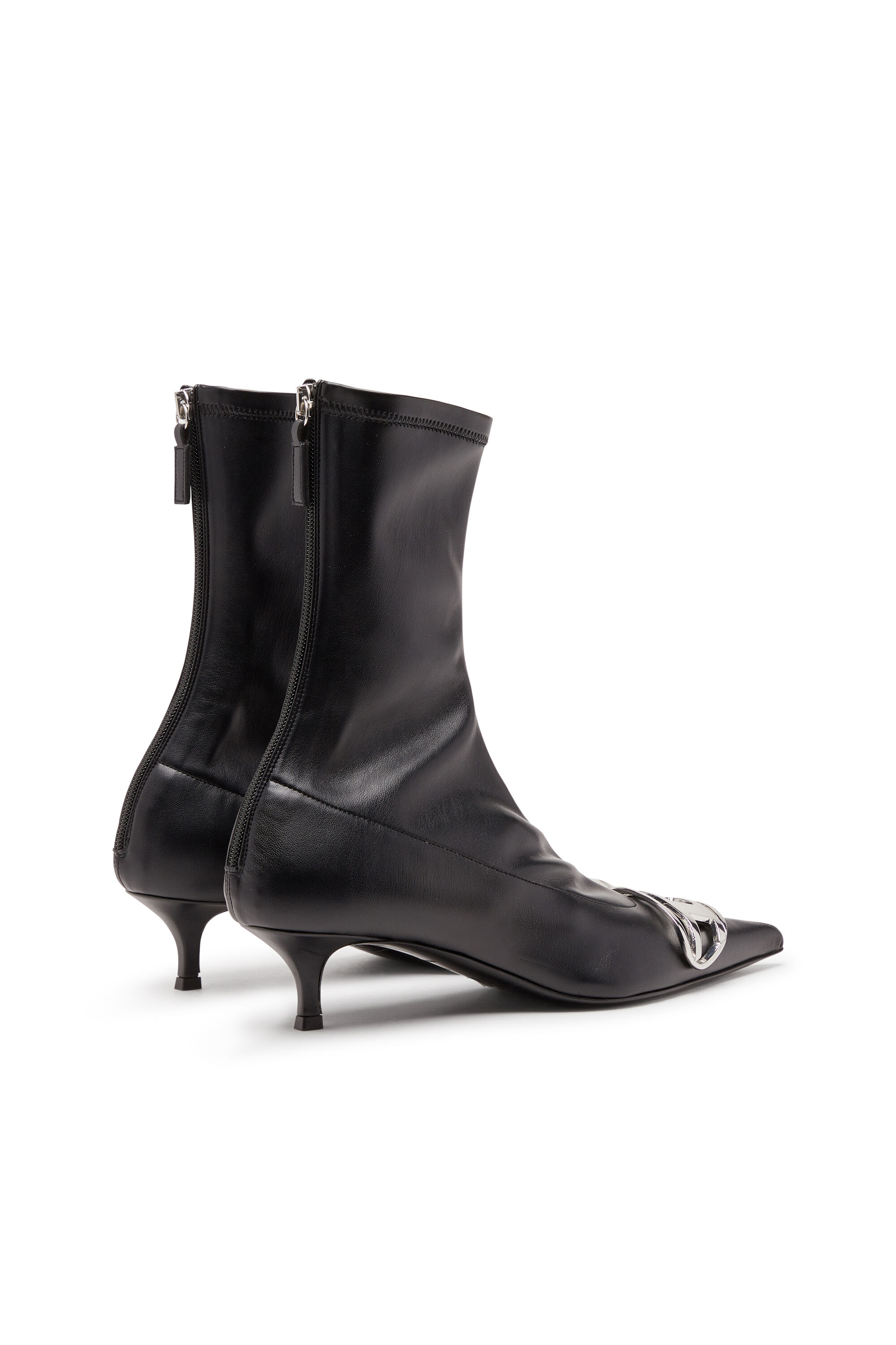 D-VENUS POCKET ML Woman: Heeled mules in sun-faded denim