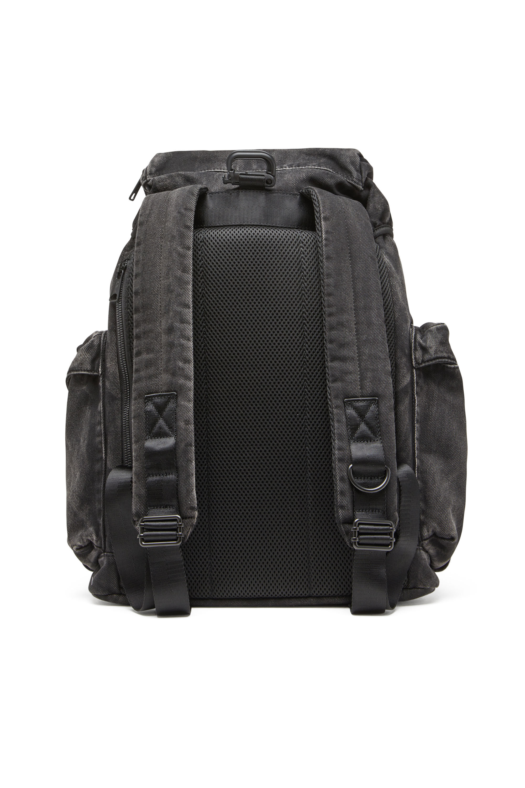 Diesel - UTLT BACKPACK, Utlt Backpack-Mochila utility de denim con efecto nublado Hombre in Negro - 3