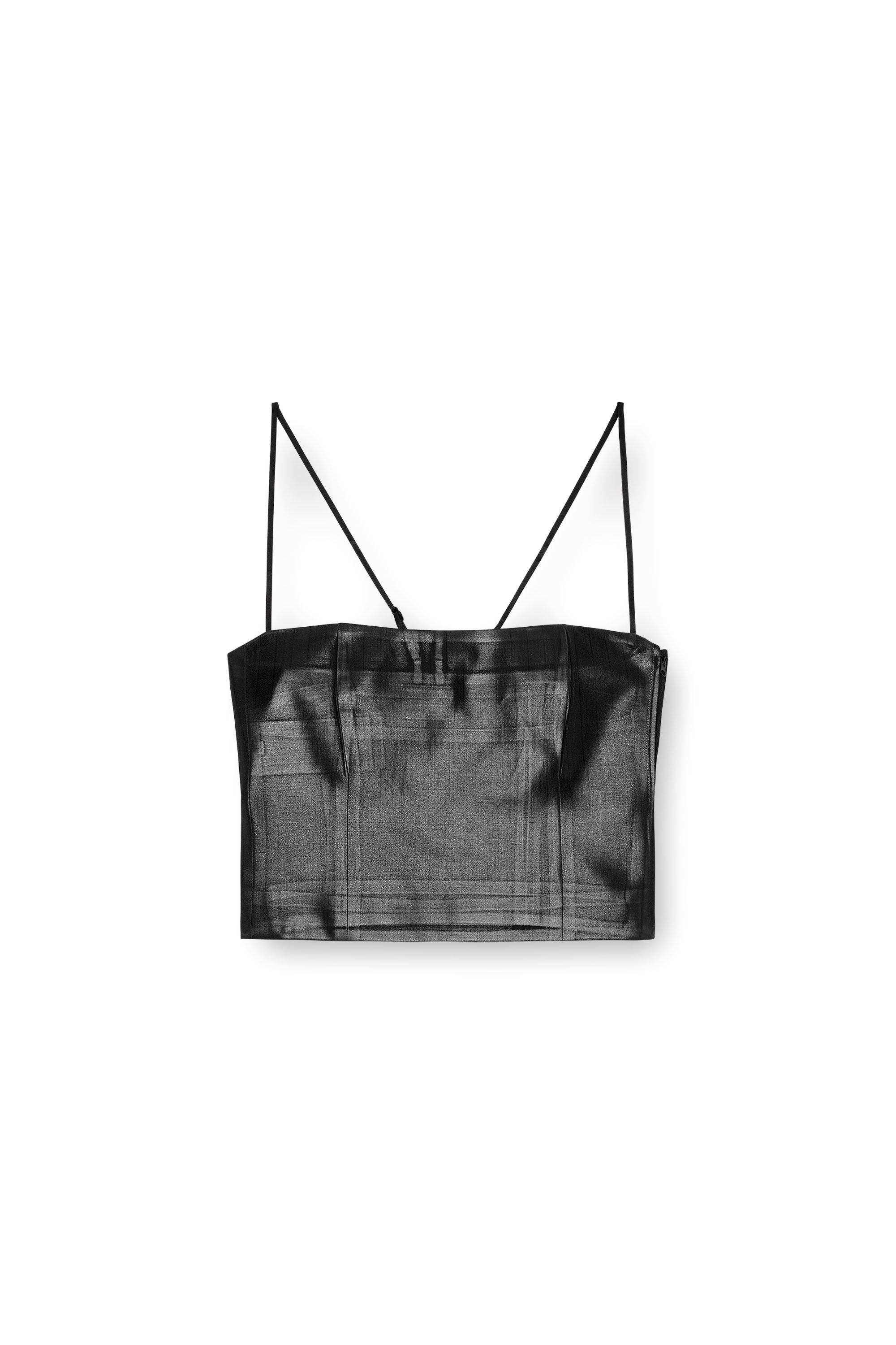 Diesel - T-REASURE, Top cami a rayas finas con parte delantera recubierta Mujer in Multicolor - 2
