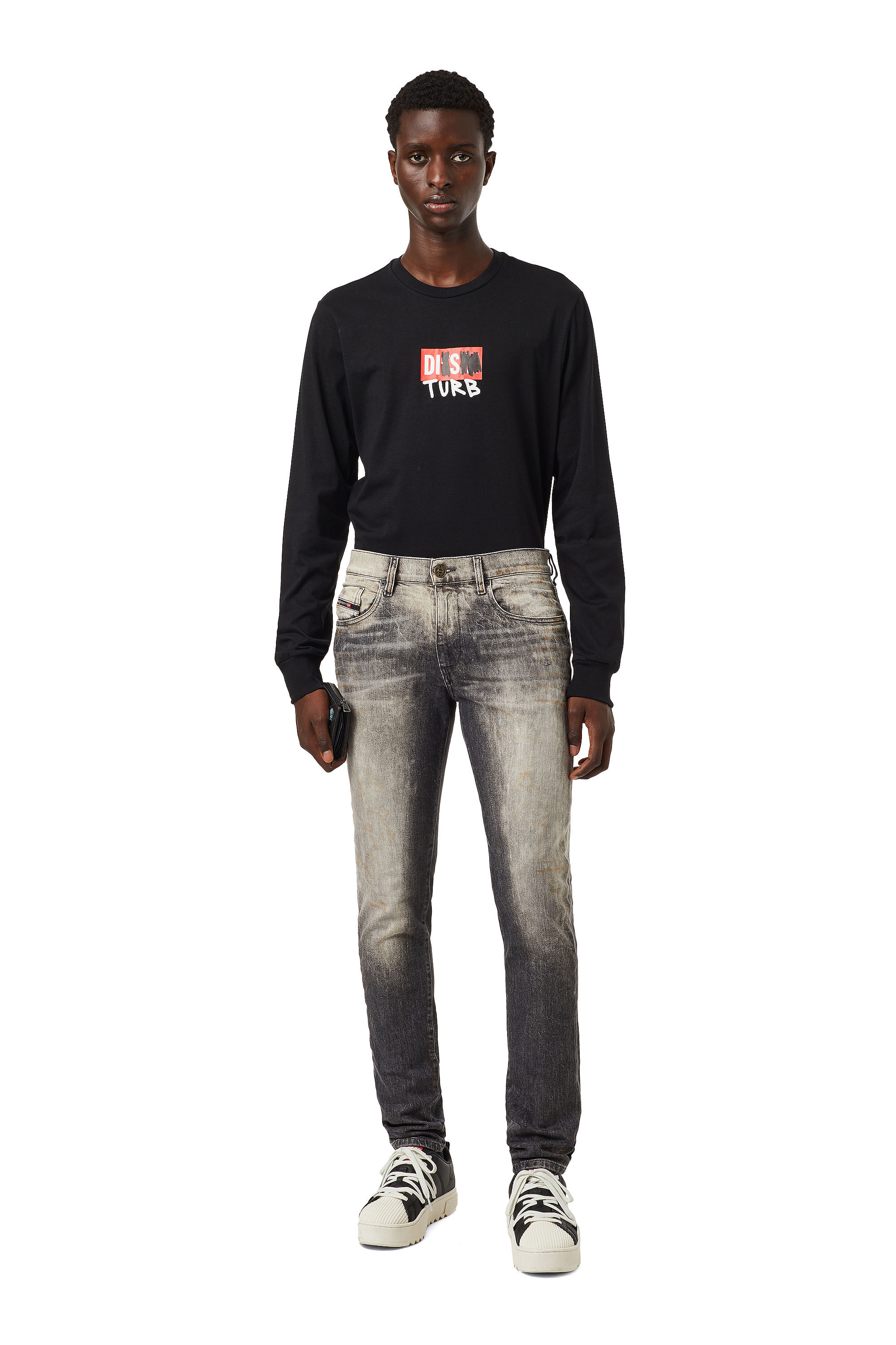 Diesel - Slim Jeans 2019 D-Strukt 09A83, Negro/Gris oscuro - Image 1
