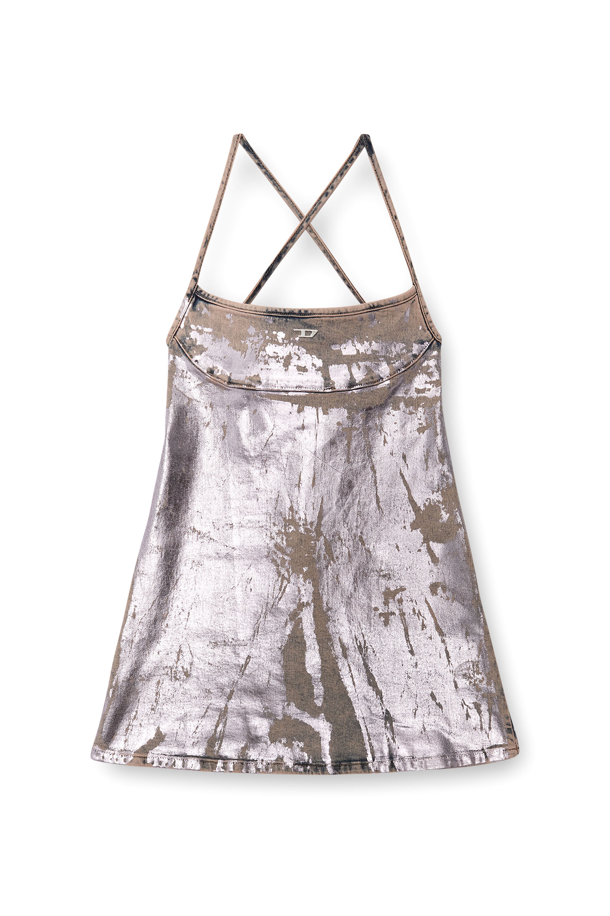 Women's Strappy mini dress in pop-colour denim | Pink | Diesel Women's Strappy mini dress in pop-colour denim | Pink | Diesel