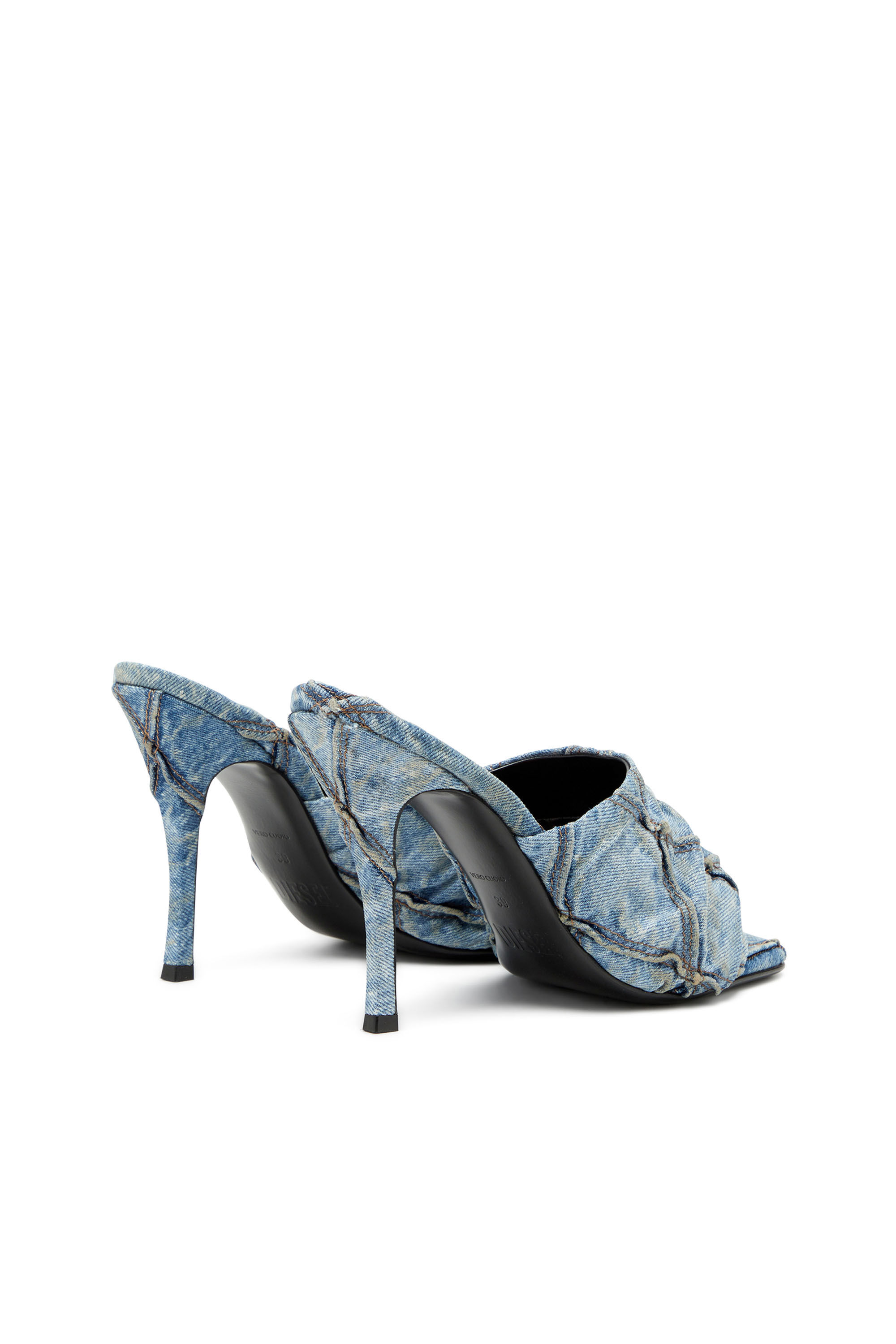 Women's D-Sydney-Mule sandals with quilted denim band | Blue Women's D-Sydney-Mule sandals with quilted denim band | Blue