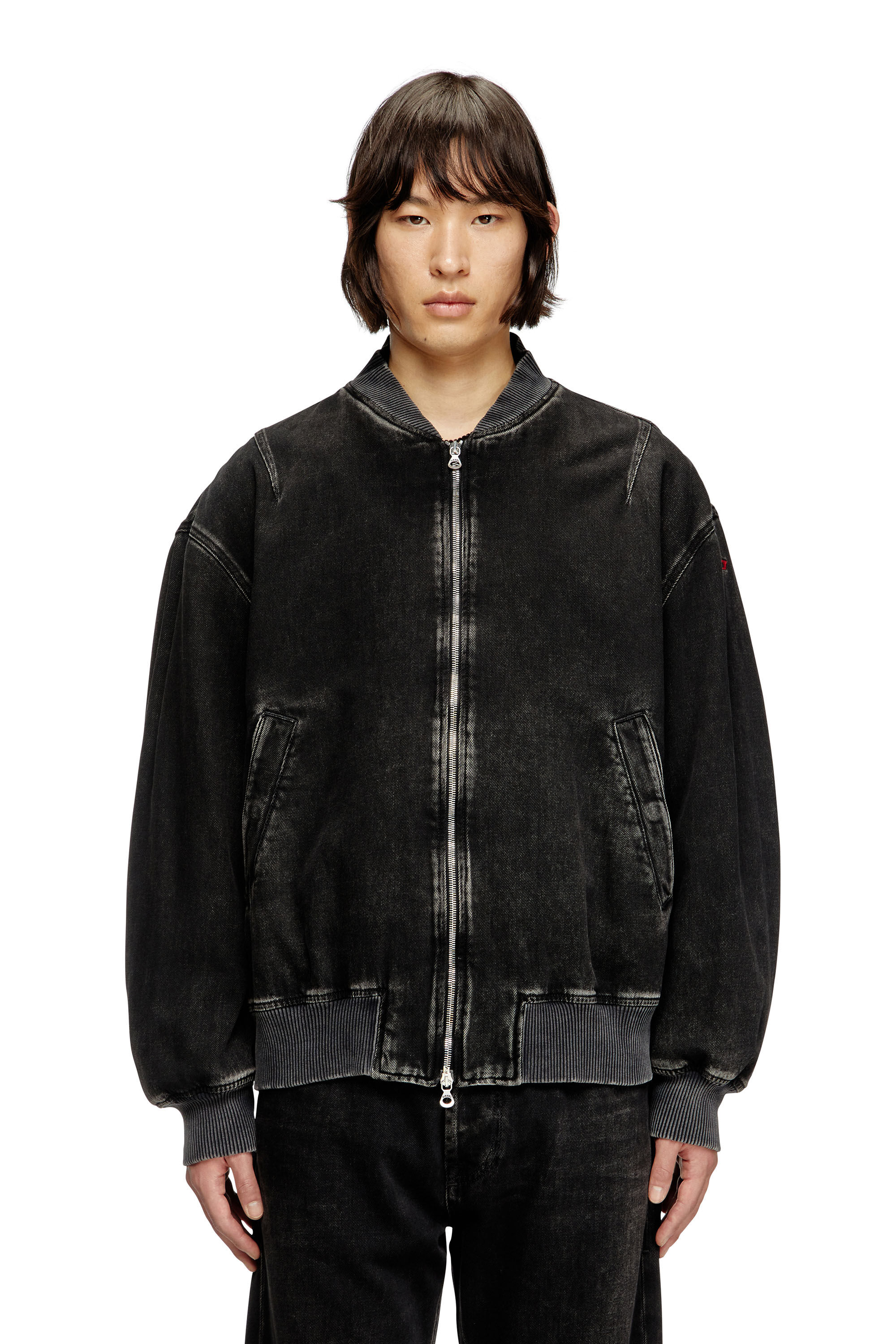 【30％OFF】 Men's Bomber jacket in clean-wash denim | Black | Diesel ジャケット・アウター