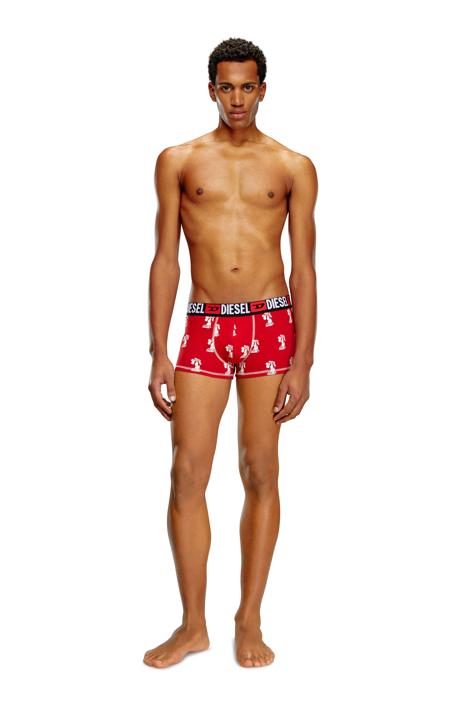 Diesel - UMBX-DAMIEN, Man's Printed boxer briefs in Red - 2