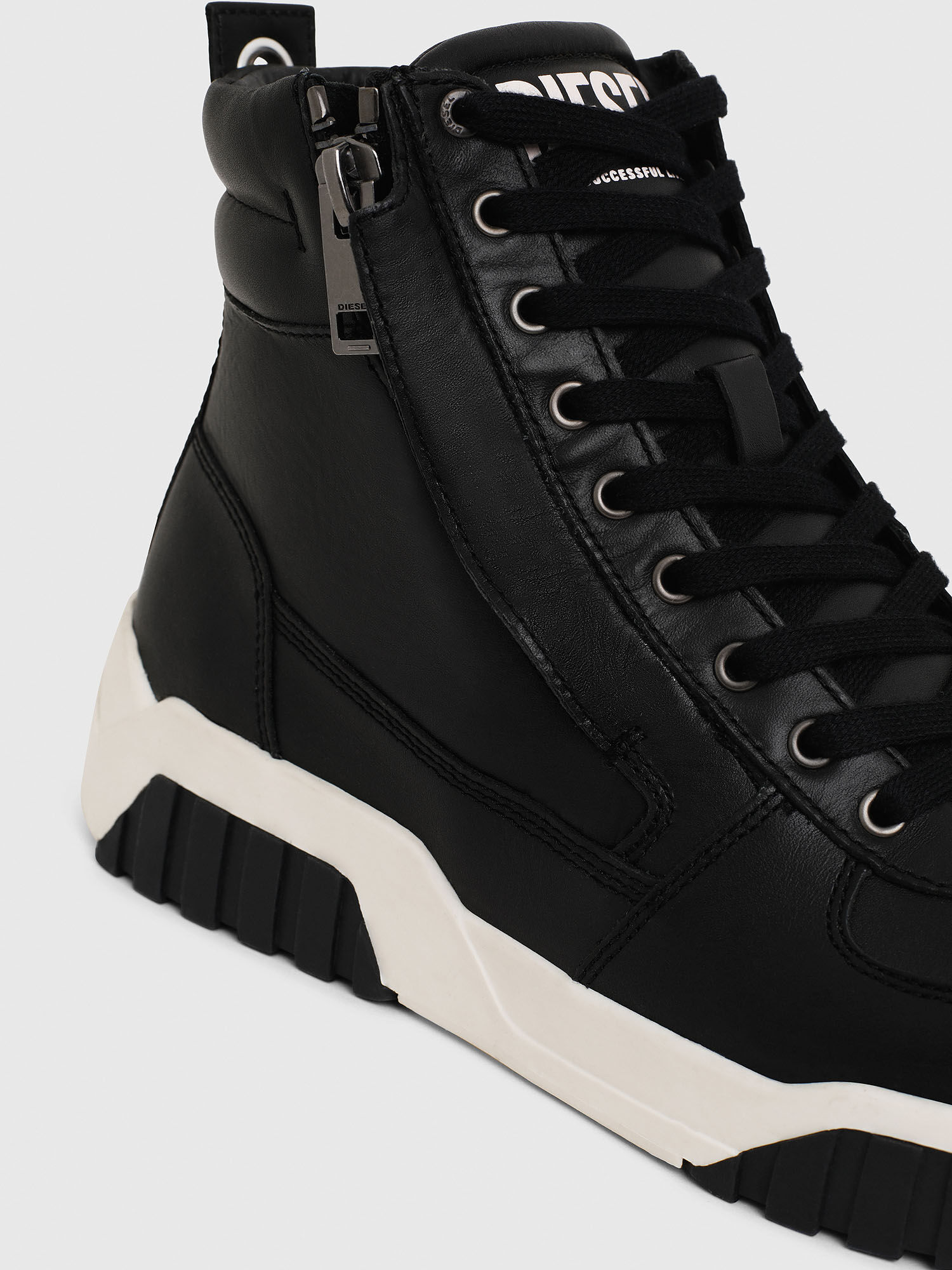 S-RUA MID Man: High-top sneakers in panelled leather | Diesel