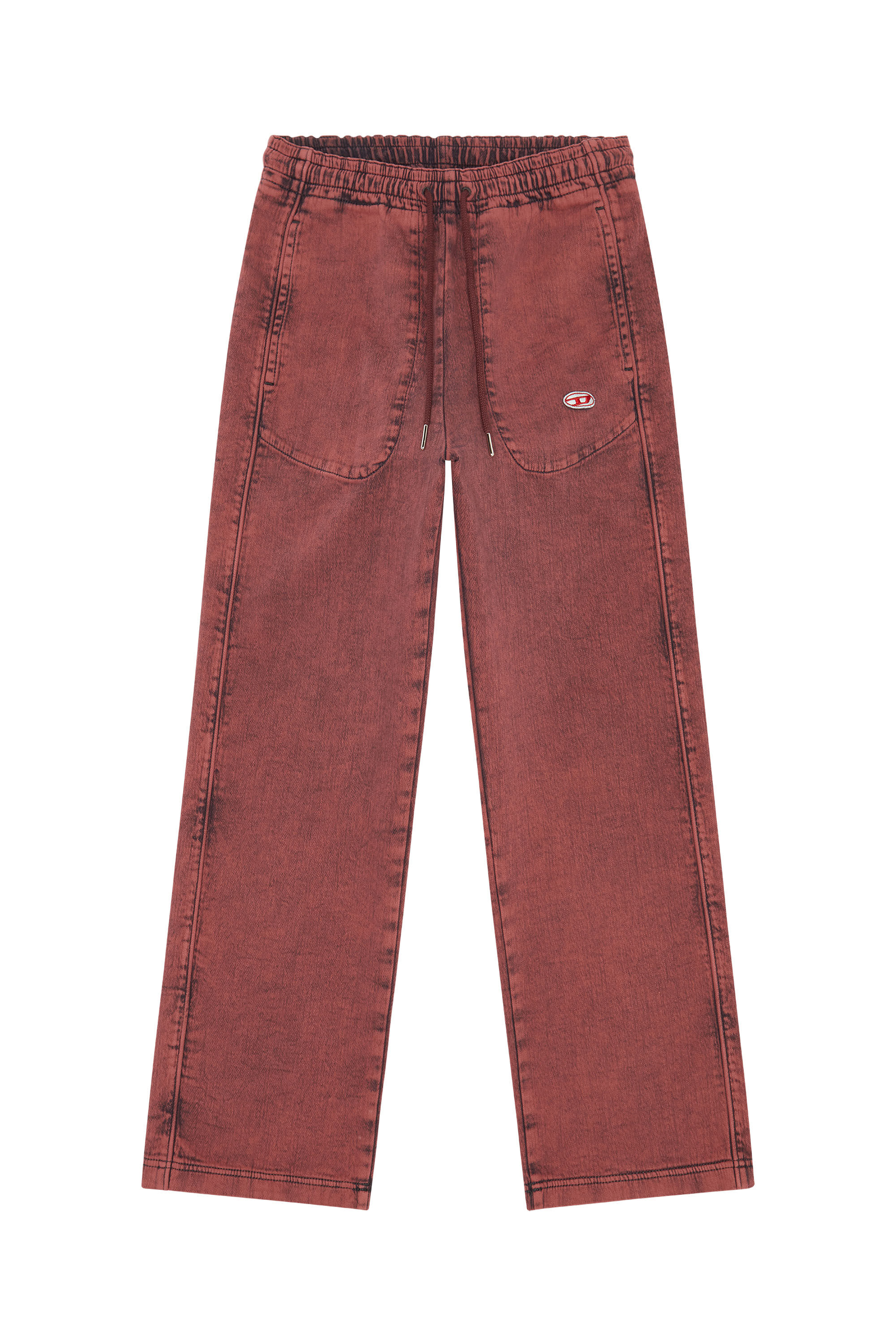 D-ANGY-HOOD-NE Woman: Overdyed cropped hoodie in Track Denim