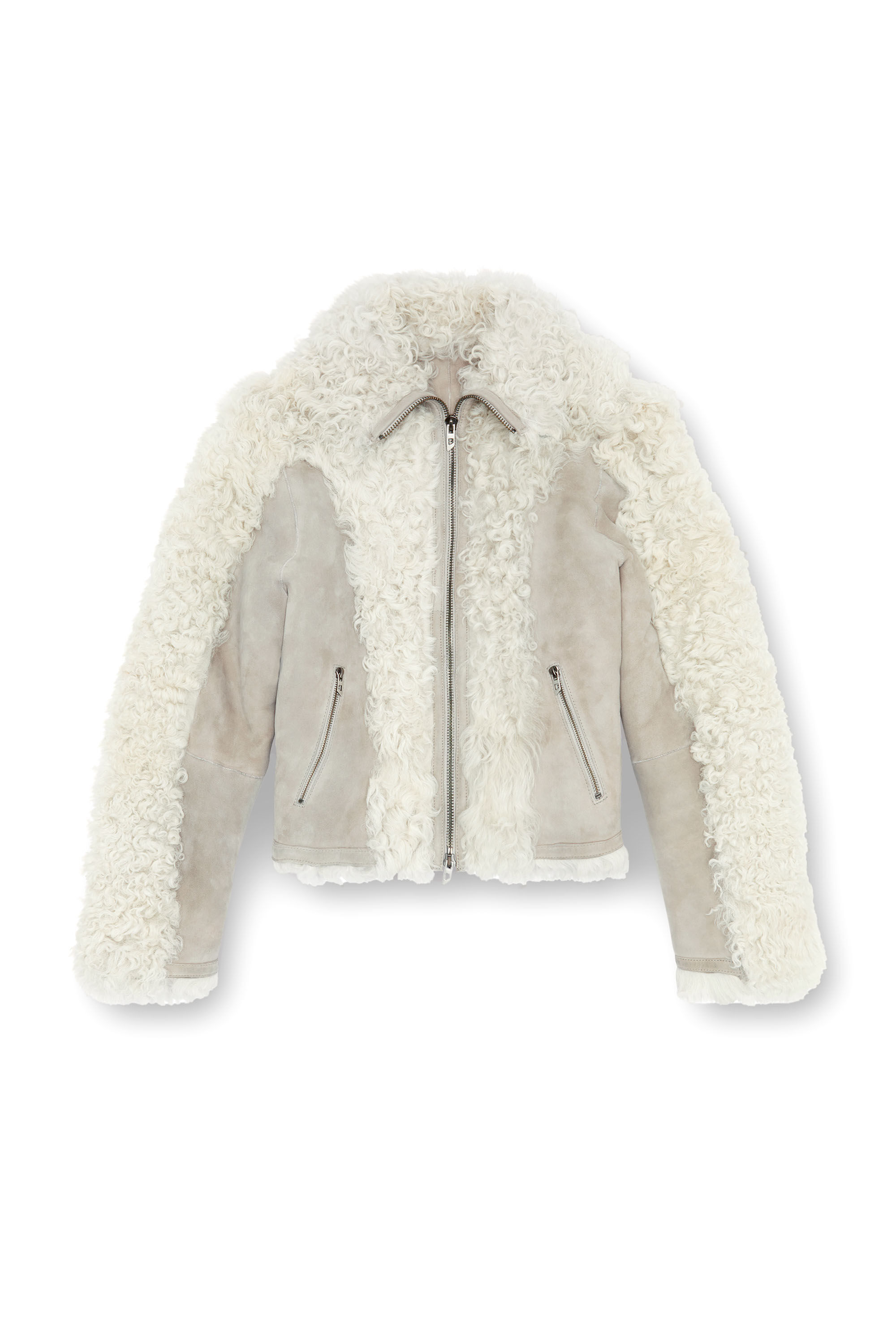 Diesel - L-AUREL, Chaqueta en piel de oveja Mujer in Blanco - 2