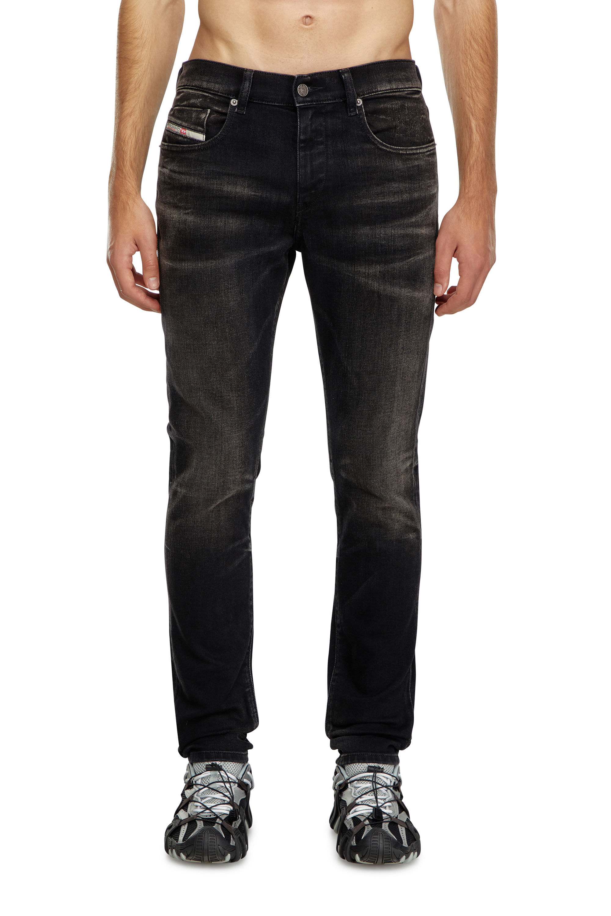 Diesel - Hombre Slim Jeans 2019 D-Strukt 09J53, Negro/Gris oscuro - Image 3