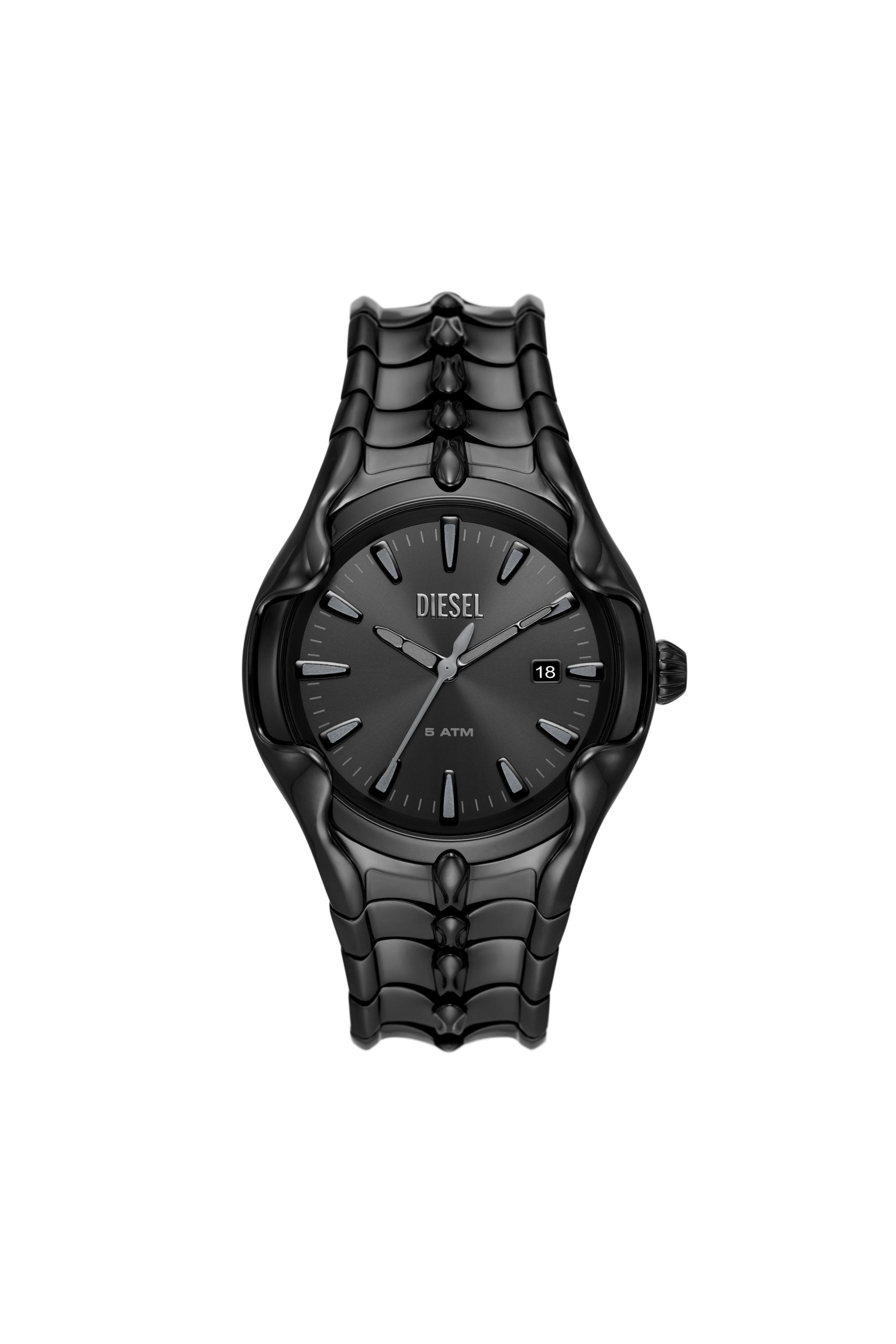 納得できる割引 Vert Men's Three-Hand Watch Steel Stainless Black Date その他