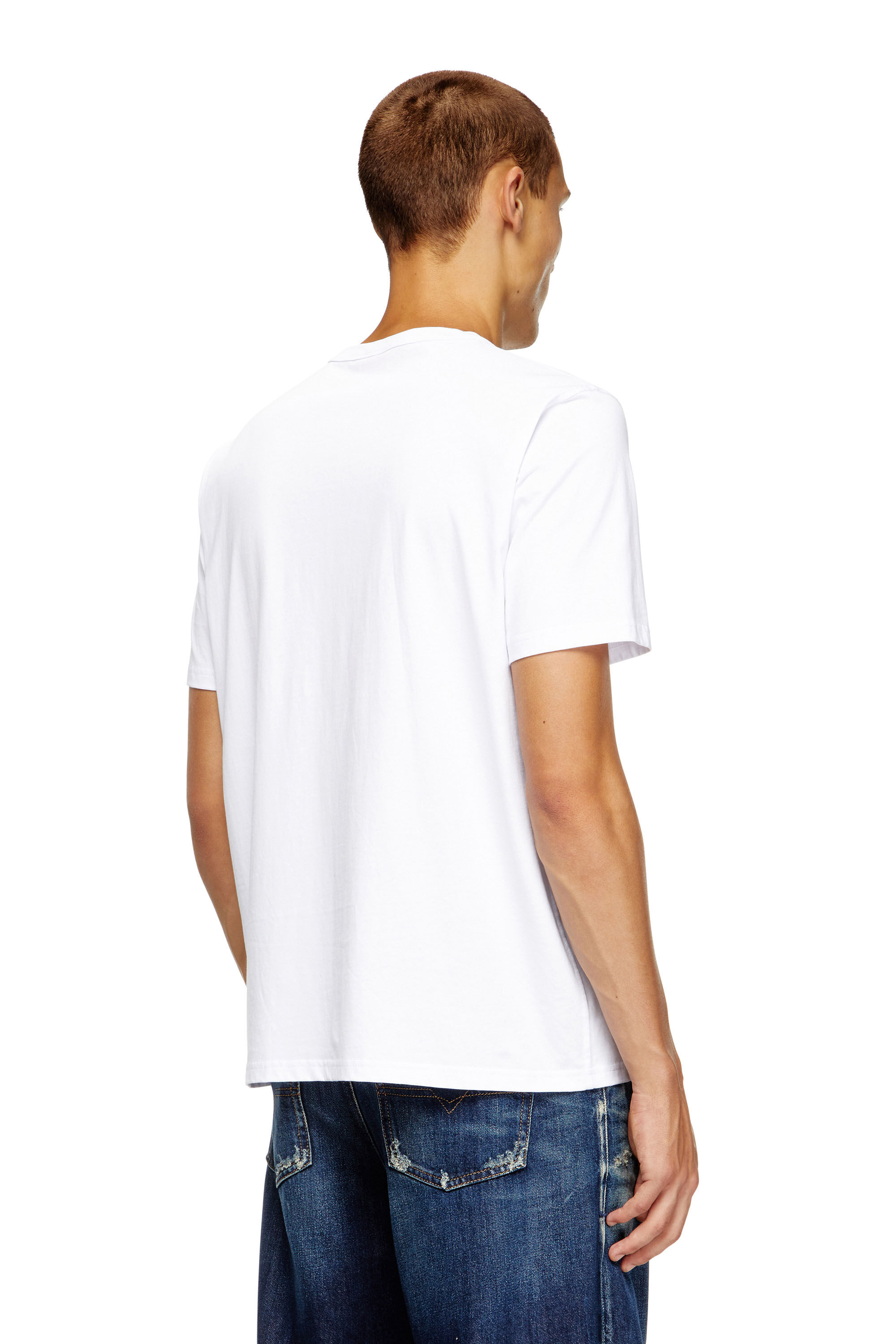Diesel - T-ADJUST-MICRODIV, Camiseta con logotipo pequeño bordado Unisex in Blanco - 4