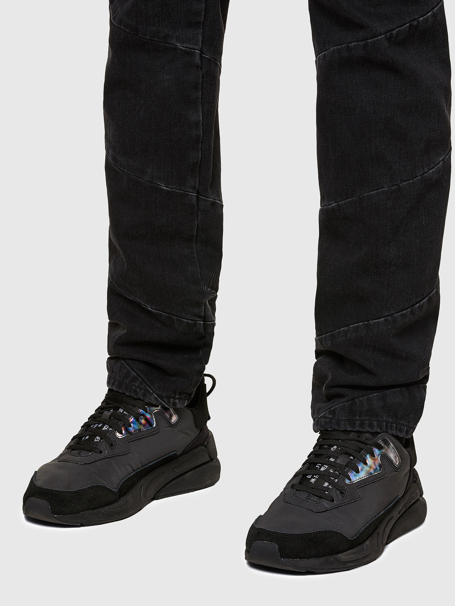 D-Kras Slim Jeans 009RC: Black/Dark Grey Wash, Clean, Non-Stretch