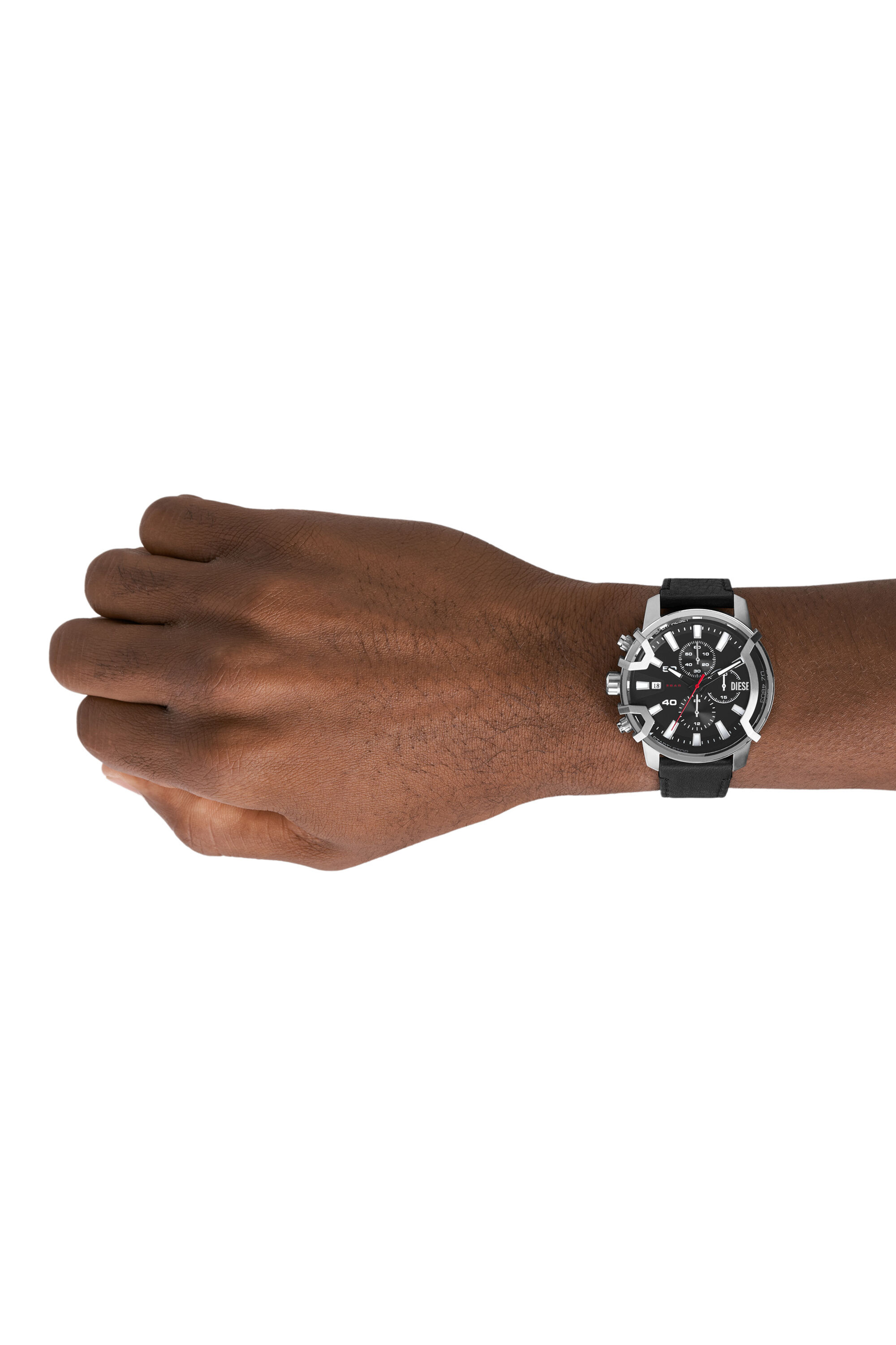100％本物 DZ4603: Griffed Chronograph Black Leather Watch | Diesel 時計
