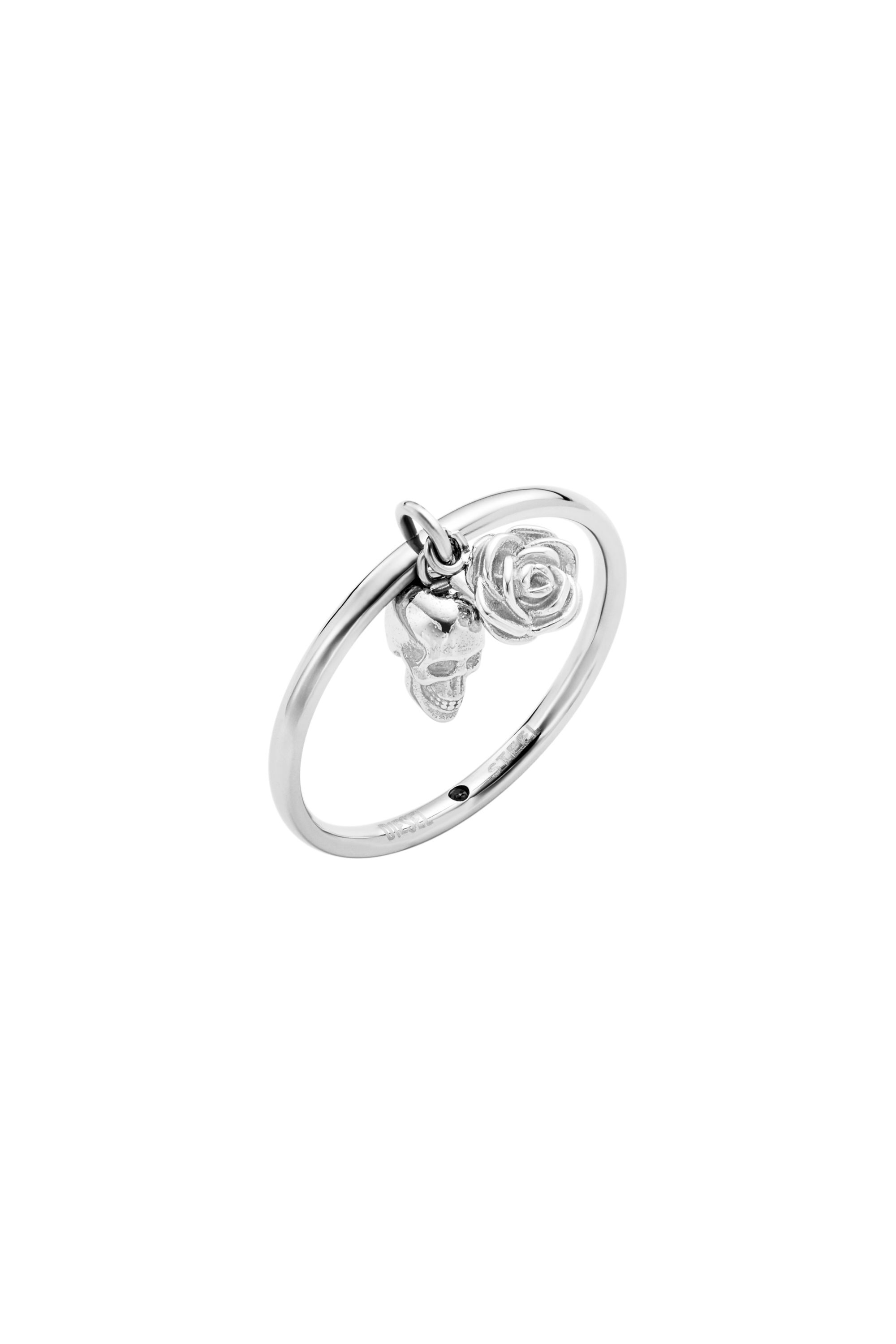 最も 割引 | Ring Charm Skull Steel Stainless Women's Silver Diesel | コレクション
