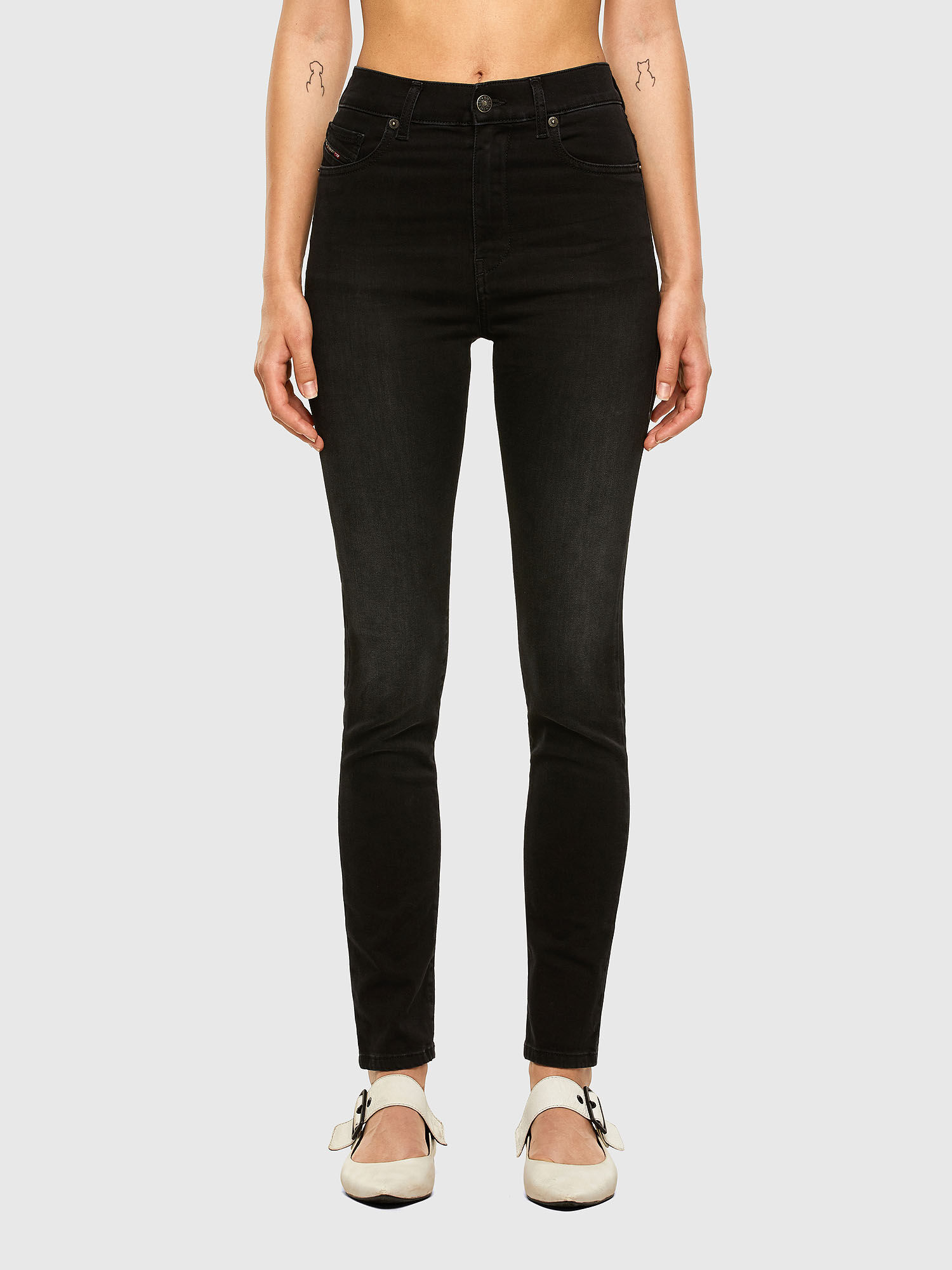 D Roisin High 069MZ Woman Super skinny Black Dark grey Jeans Diesel