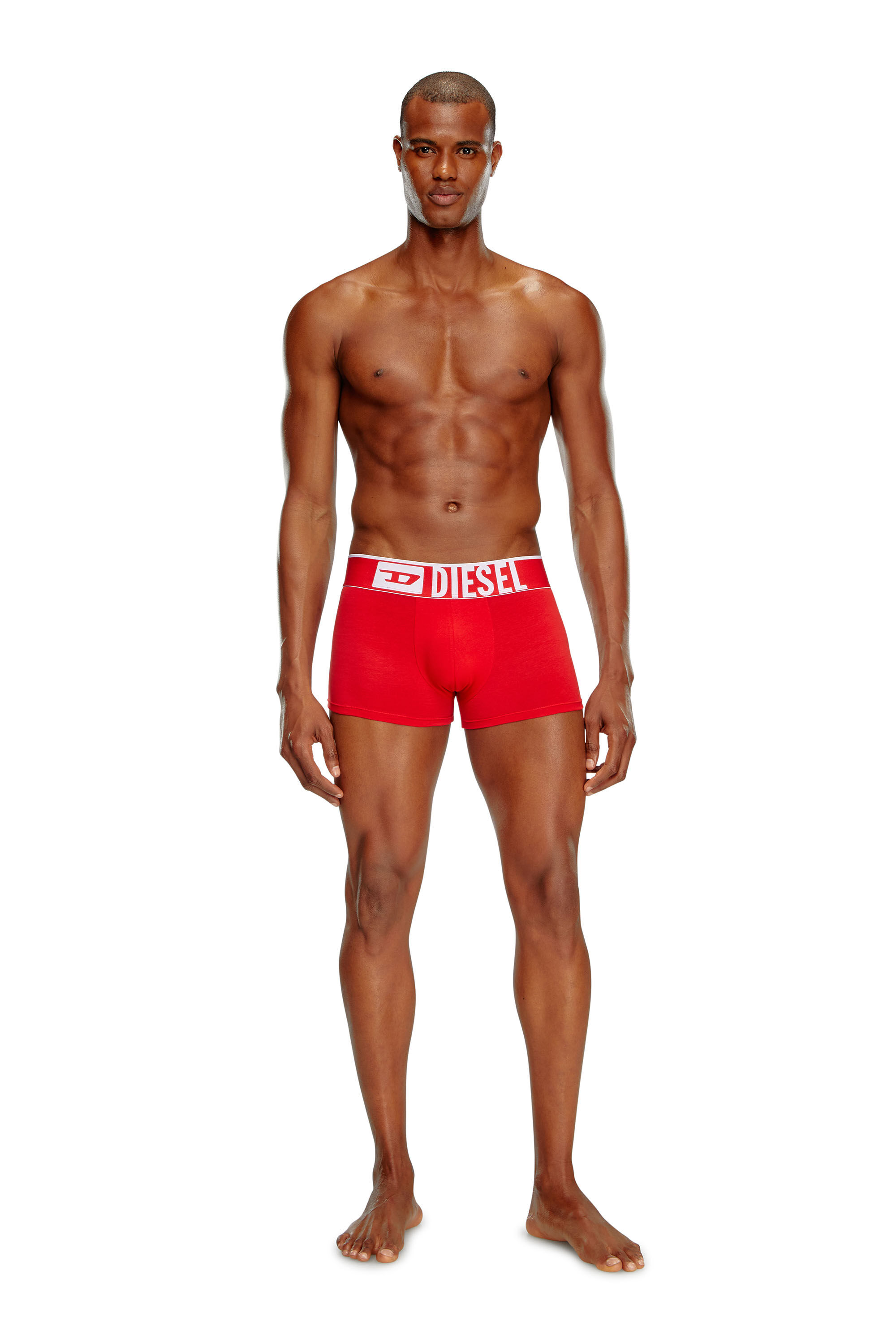 Diesel - UMBX-DAMIENTHREEPACK-5.5EL, Man's 3-pack of boxer briefs with cut-off logo in Black/Red - 2