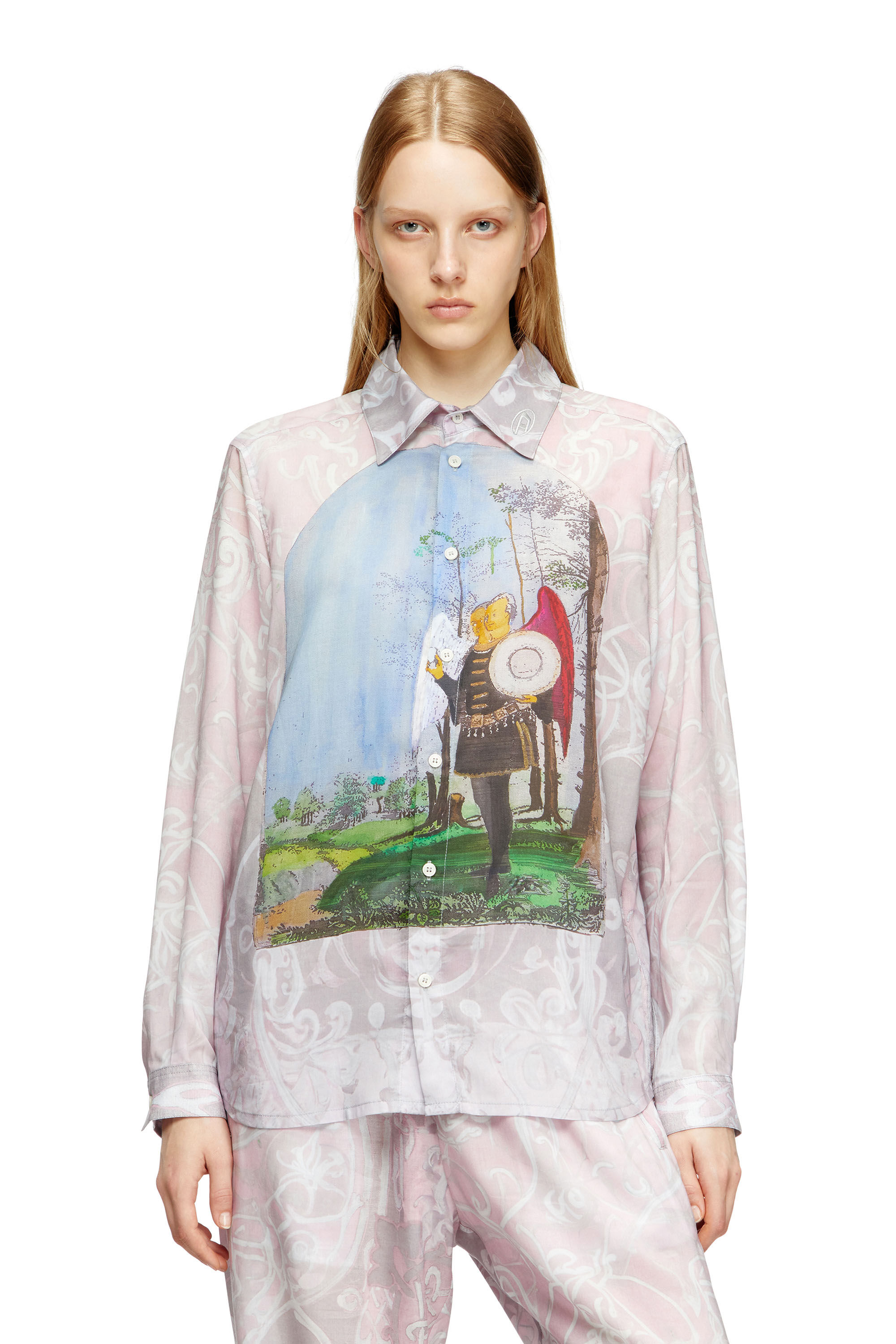 Women's Shirt with medieval print | Pink | Diesel
