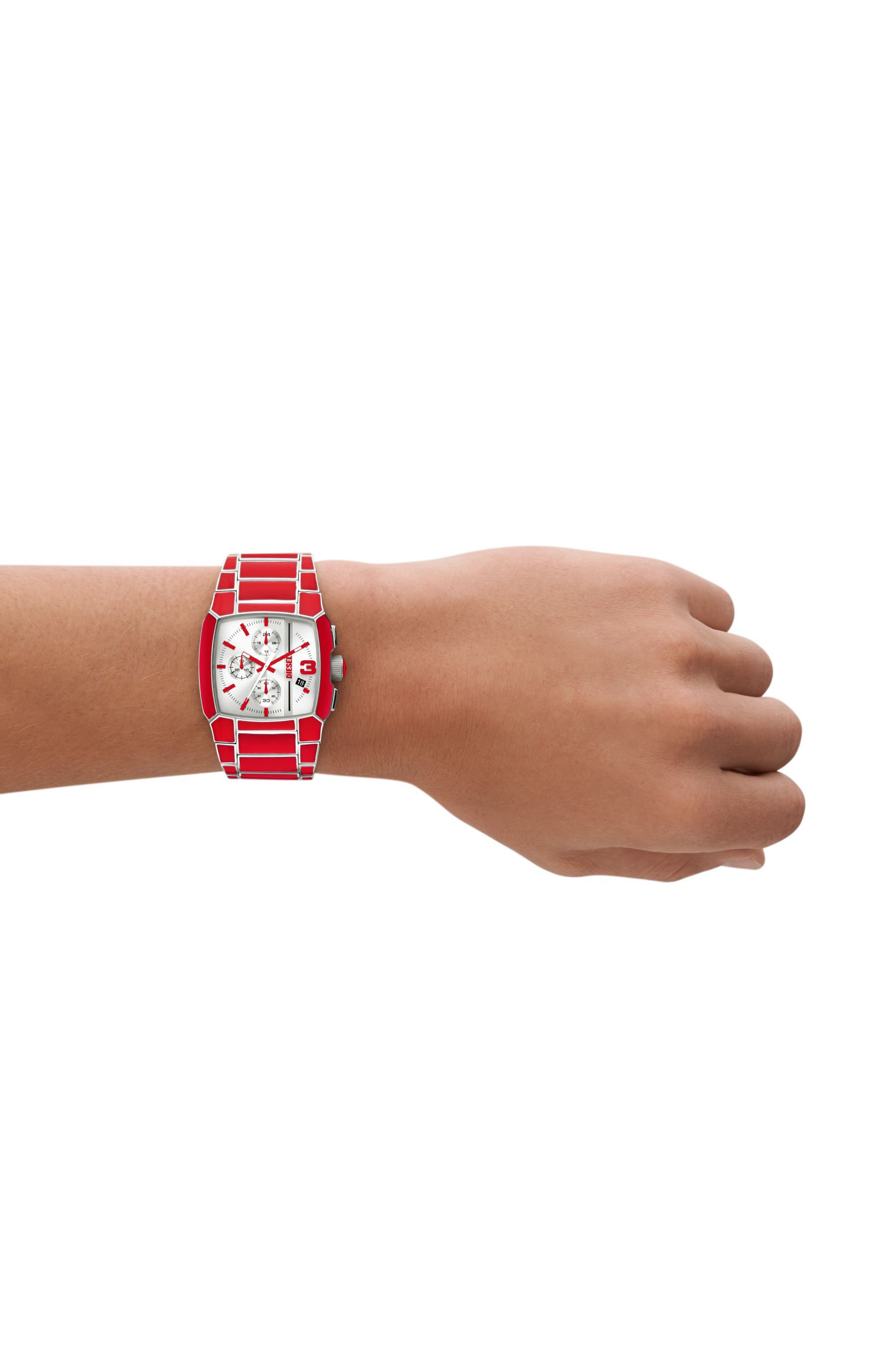 Diesel - DZ4637, Reloj Cliffhanger de acero inoxidable Unisex in Rojo - 4