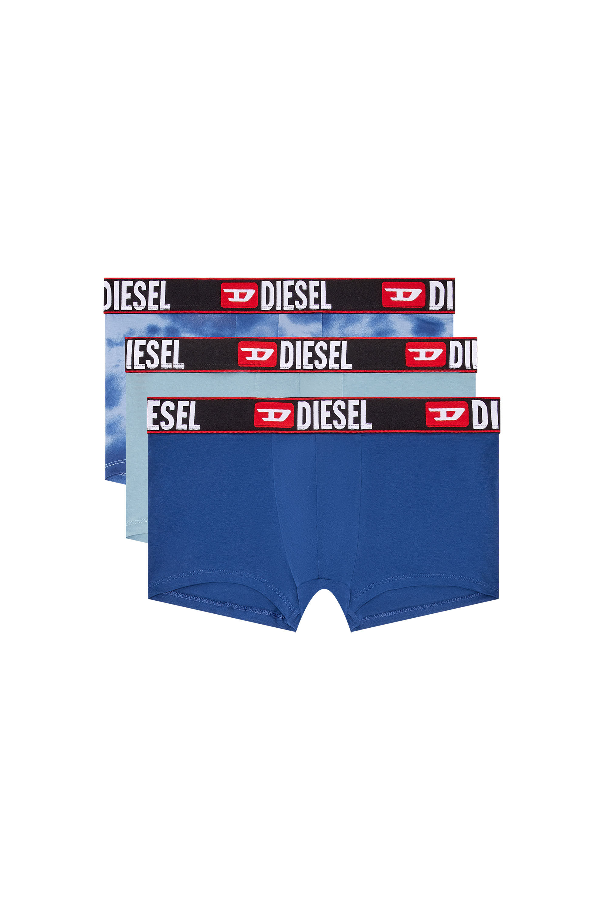 Diesel - UMBX-DAMIENTHREEPACK, Man's 3-pack of boxer briefs with cloudy motif in Blue - 4