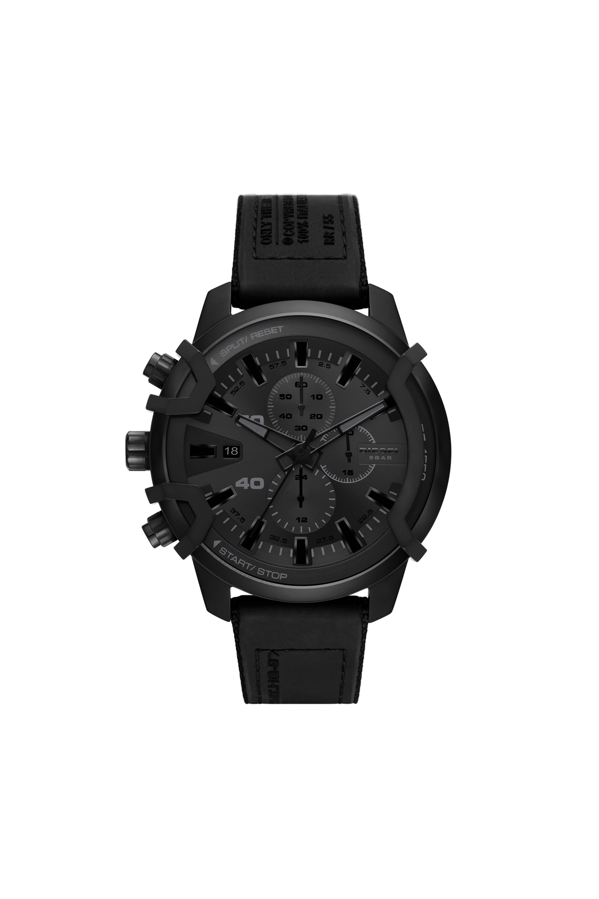 DZ4556 Man: Griffed chronograph black canvas watch | Diesel