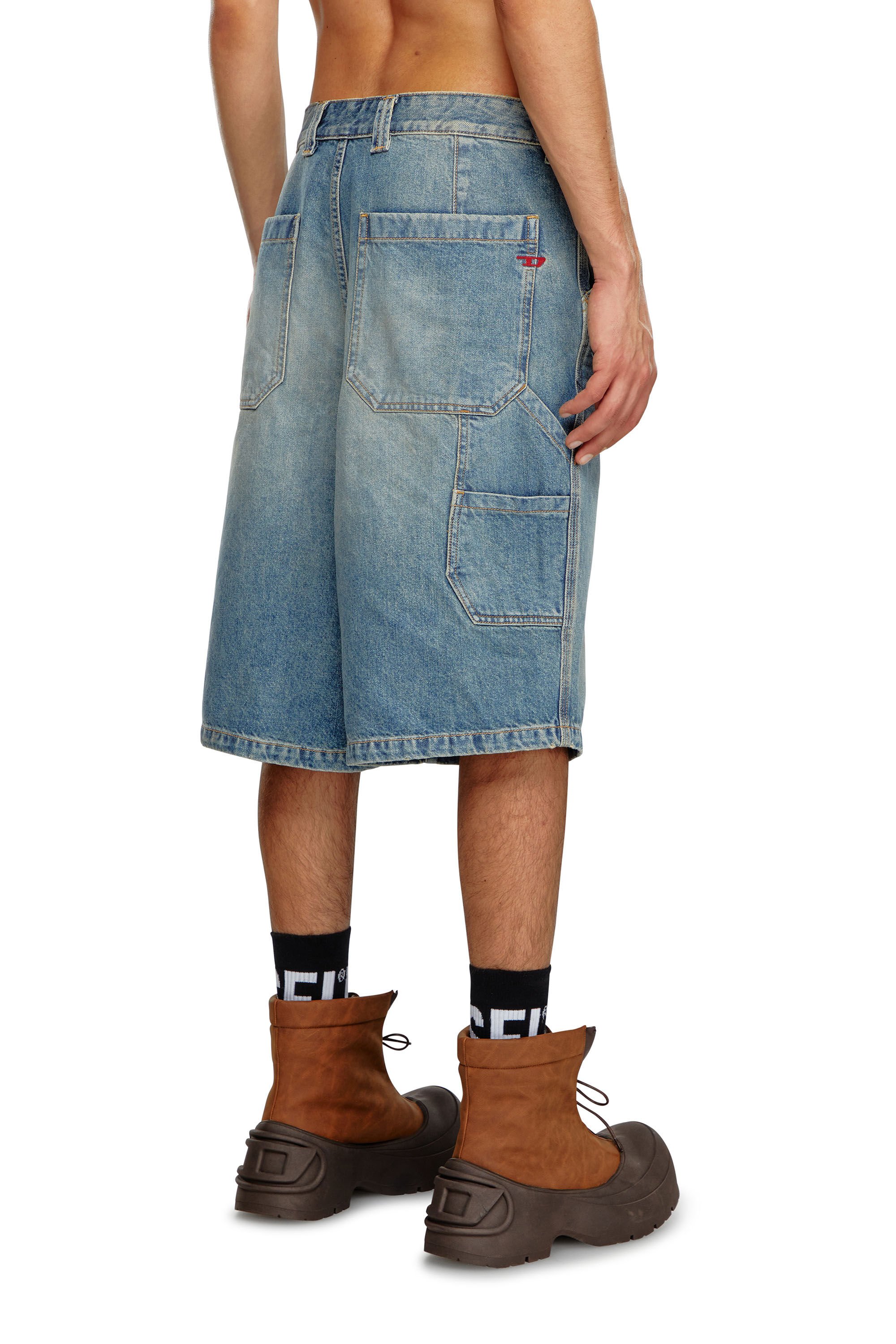 Diesel - D-LIVERY-SHORT, Man's Denim utility shorts in Light Blue - 5