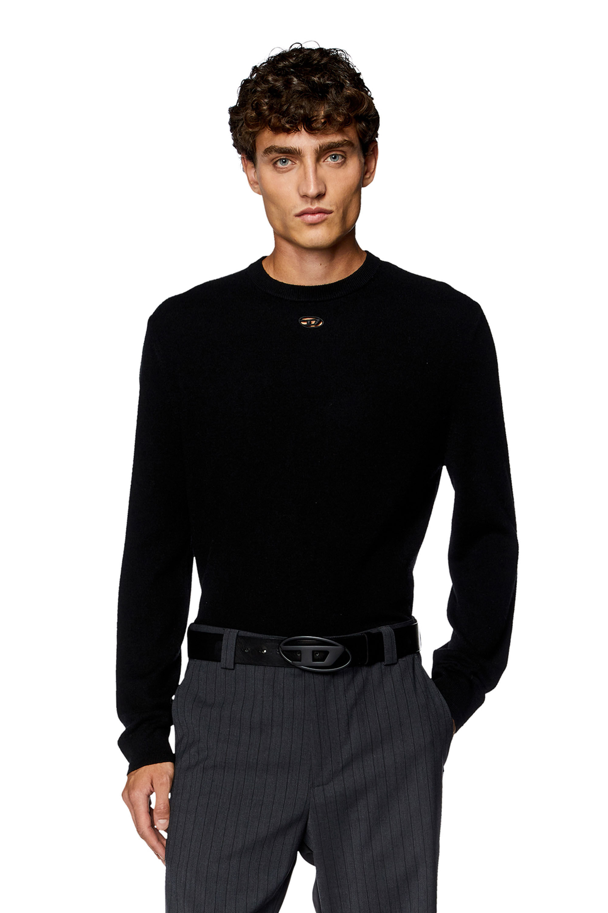 Men's Wool and cashmere jumper | Black | Diesel
