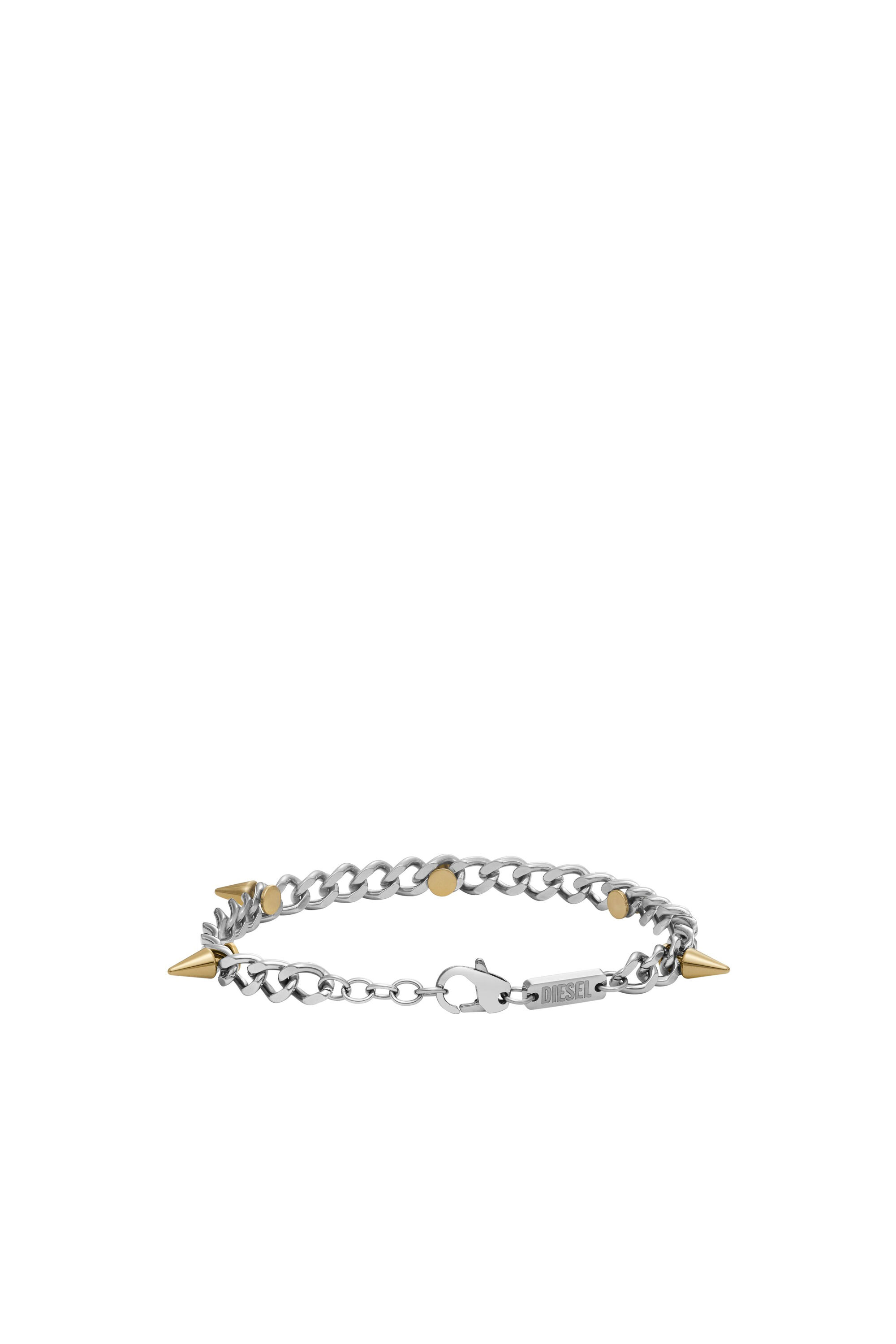 Diesel - DX1453, Unisex Two-Tone Stainless Steel Chain Bracelet in Silver - Image 1