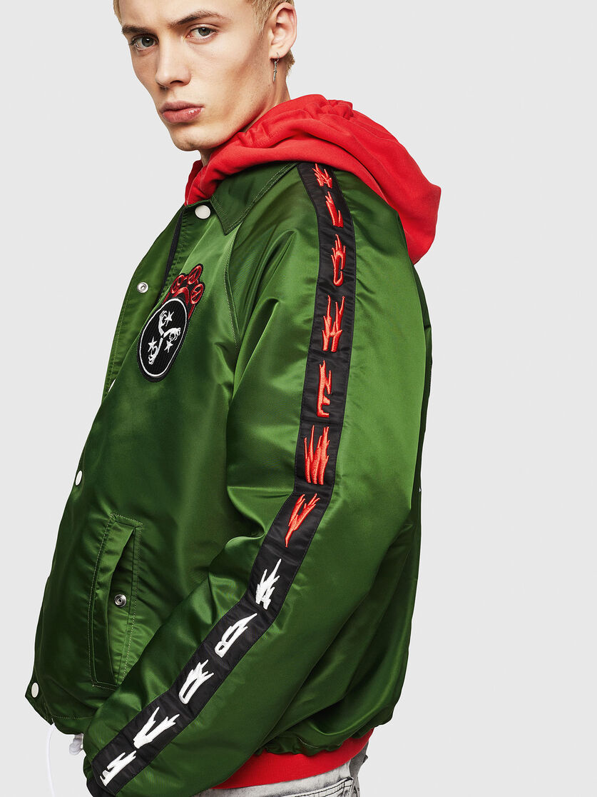 J Akito Emb Men Embellished Coach Jacket In Nylon Diesel