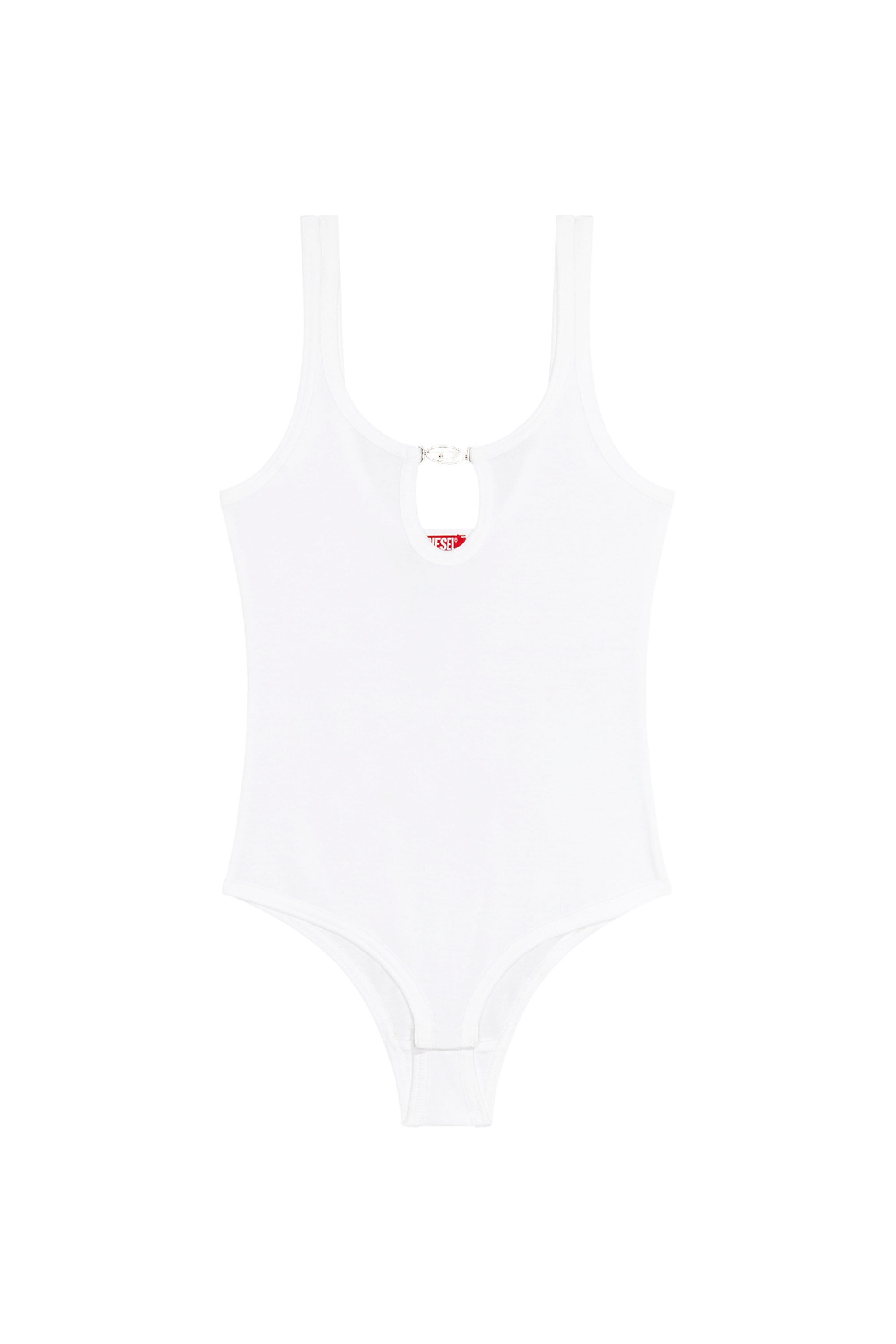 Diesel - UFBY-D-OVAL-COTTON-RIB-BODYSUIT, White - Image 4