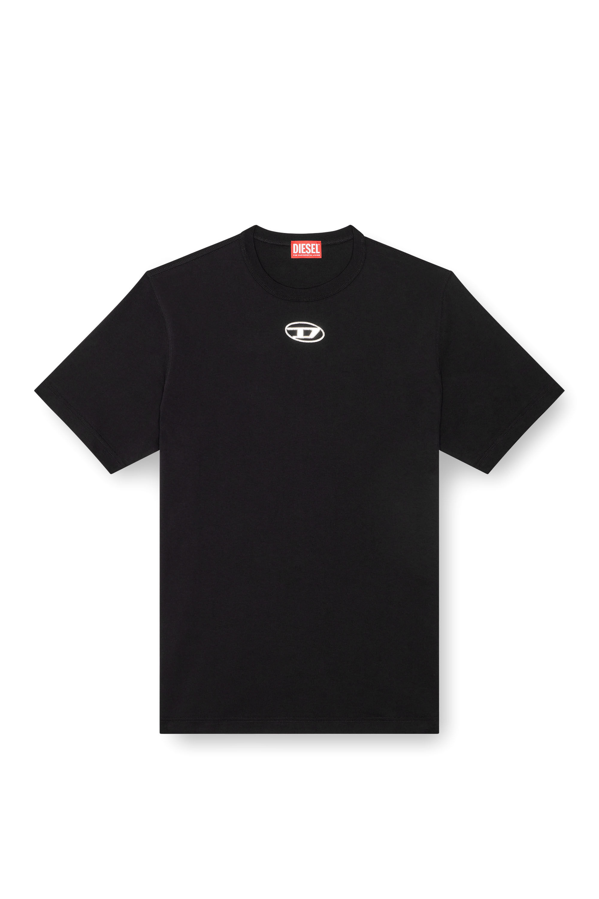 Men's T-shirt with injection moulded logo | Black | Diesel