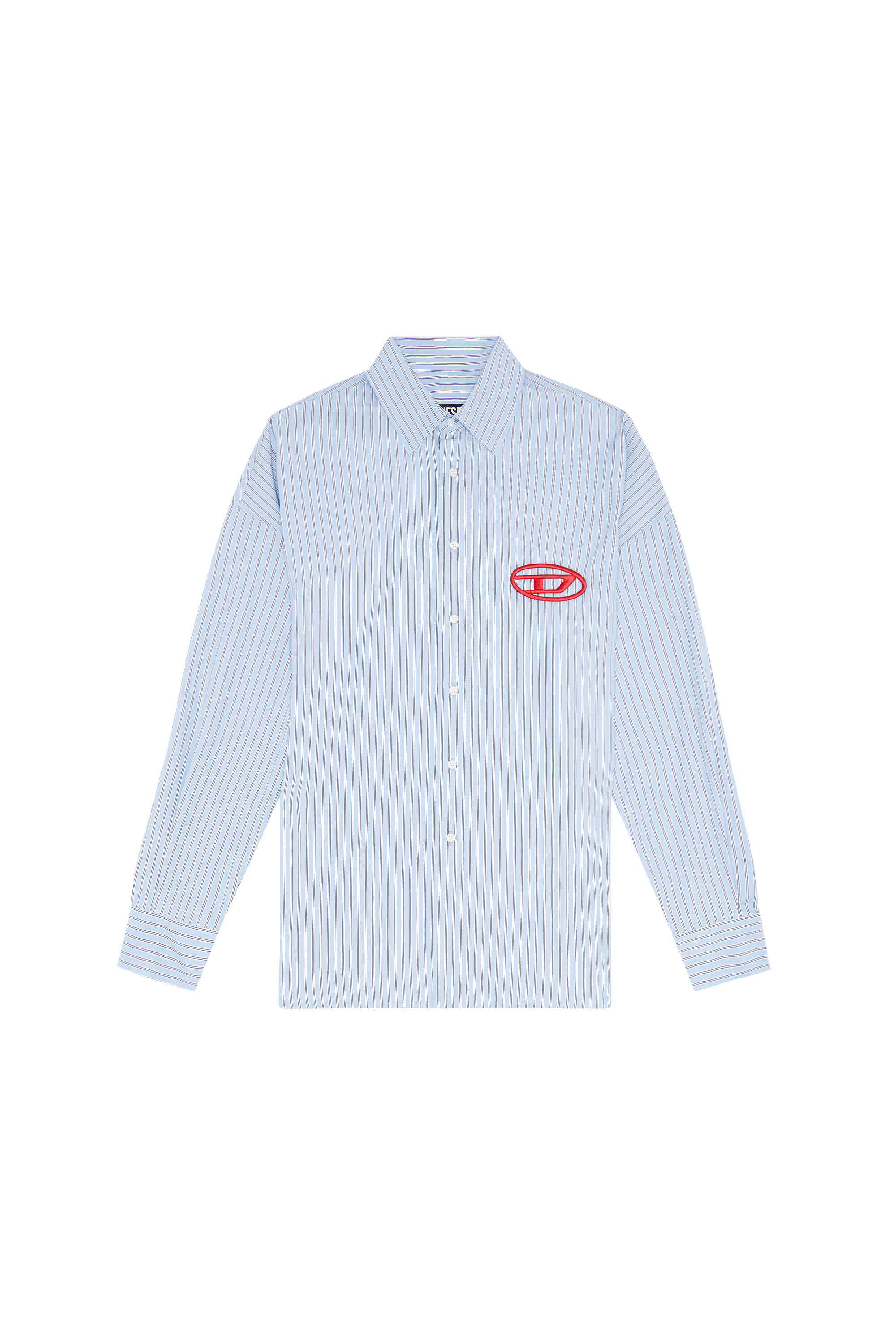 S-DOUBLY-STRIPE-NW Man: Striped shirt with logo embroidery | Diesel