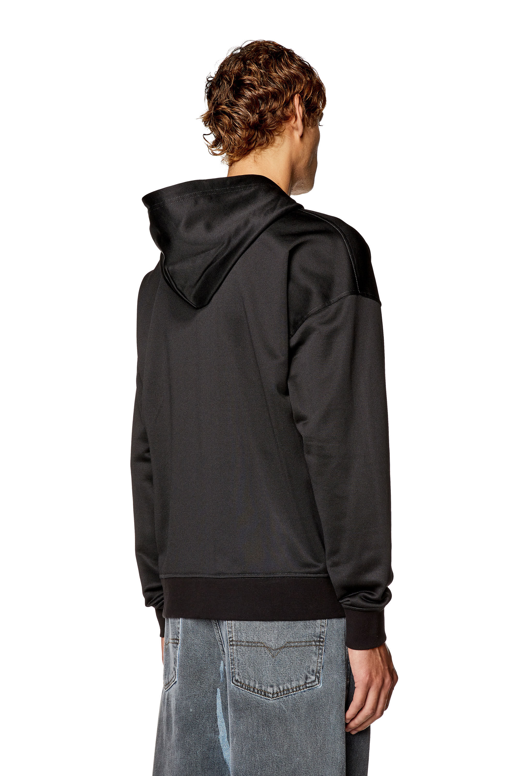 Diesel - S-ROBY-HOOD-ZIP-N1, Man Zip hoodie with embossed Oval D logo in Black - Image 4
