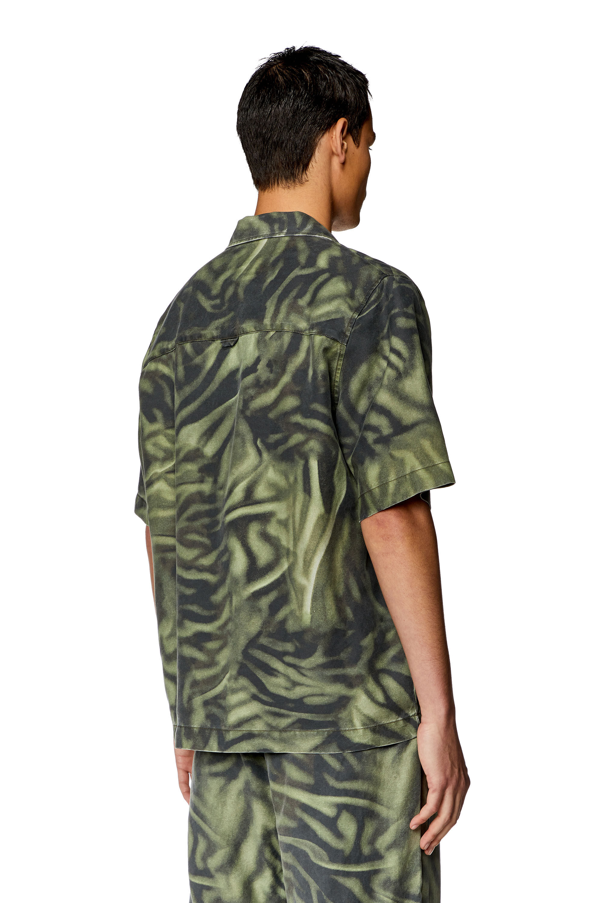 激安正規  Men's Short-sleeve Multicolor | print zebra-camo with shirt トップス