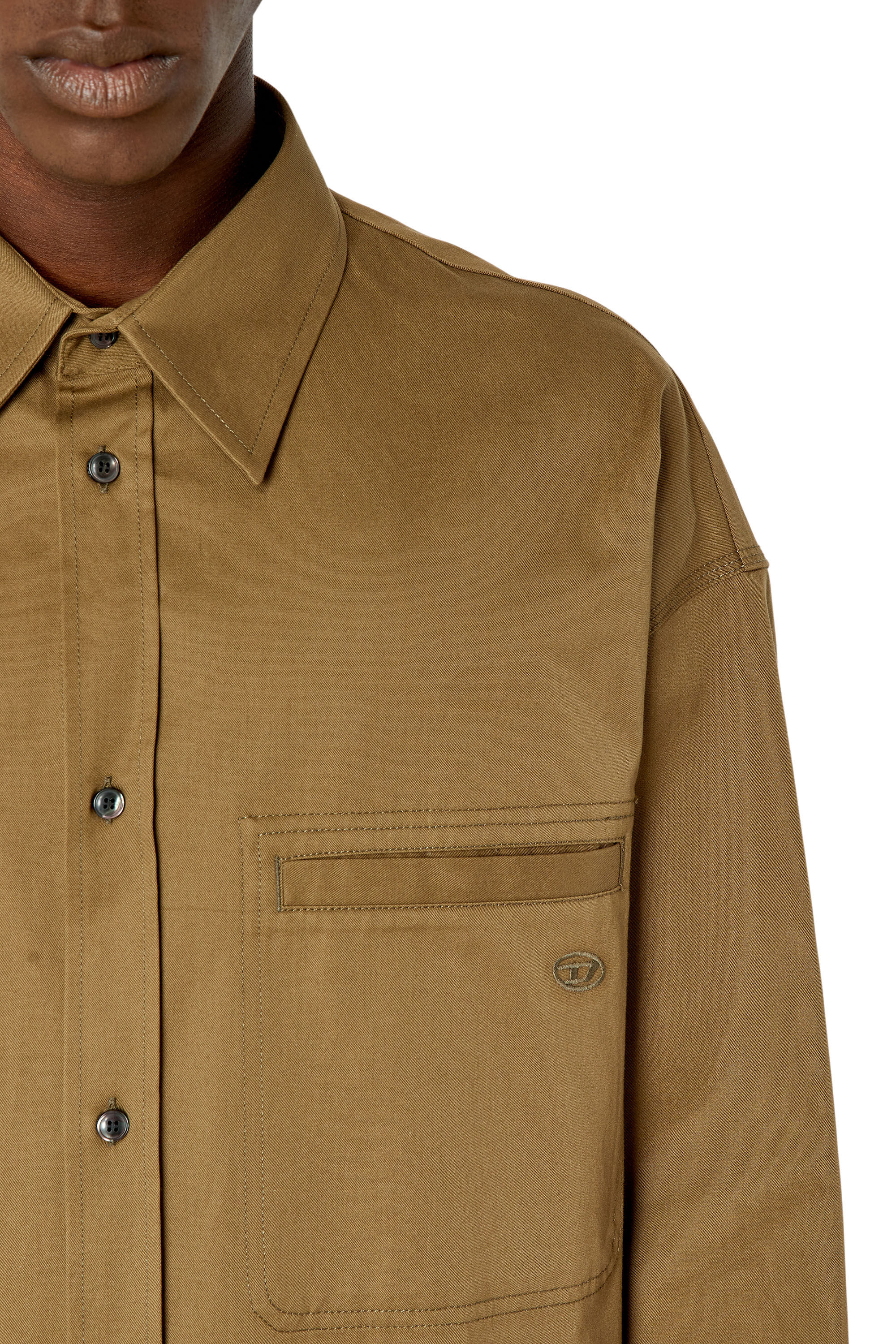 S-DEWNY Man: Oversized shirt with logo embroidery | Diesel