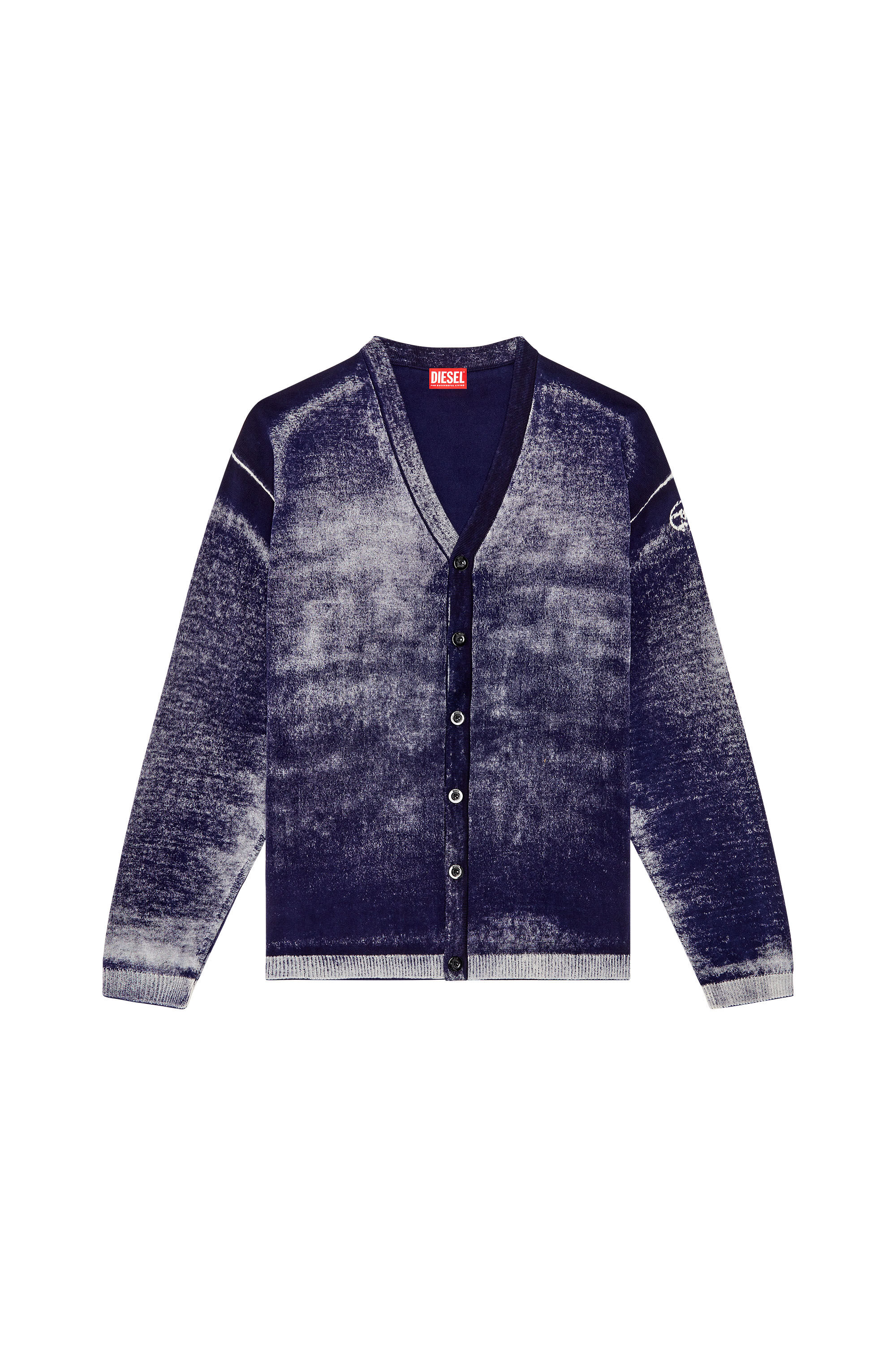 Men's Reverse-print cotton cardigan | Blue | Diesel