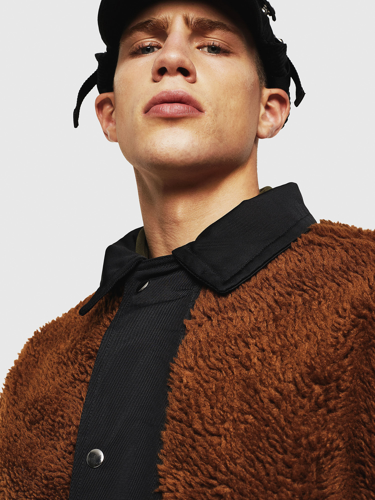 W-PELSTIC Men: Reversible jacket in nylon and faux fur | Diesel
