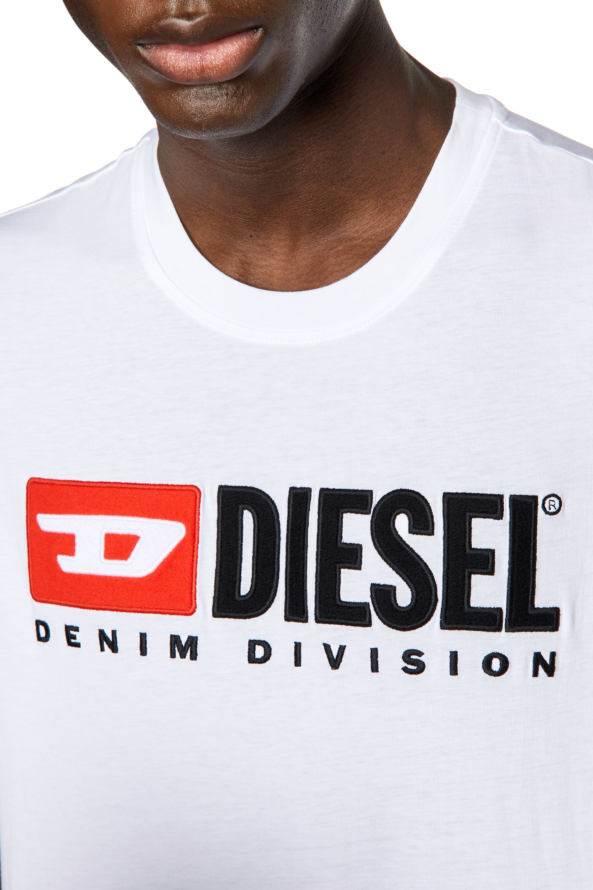 Diesel - T-DIEGOR-DIV, Man T-shirt with embroidered logo in White - Image 4