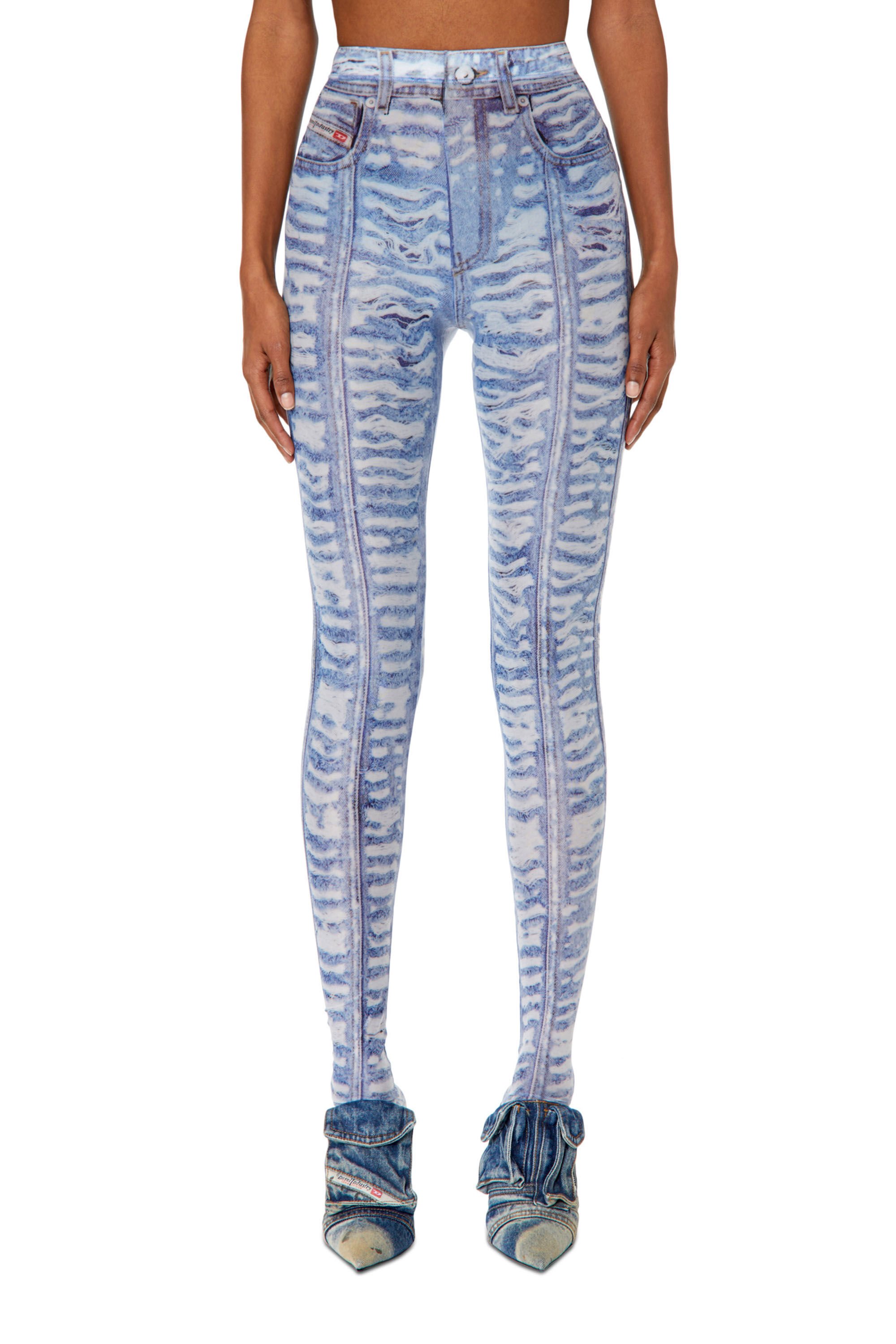 Buy Diesel women blue graphic printed p-koll-d1 tights for $113 online on  SV77, A059030EIAJ141A