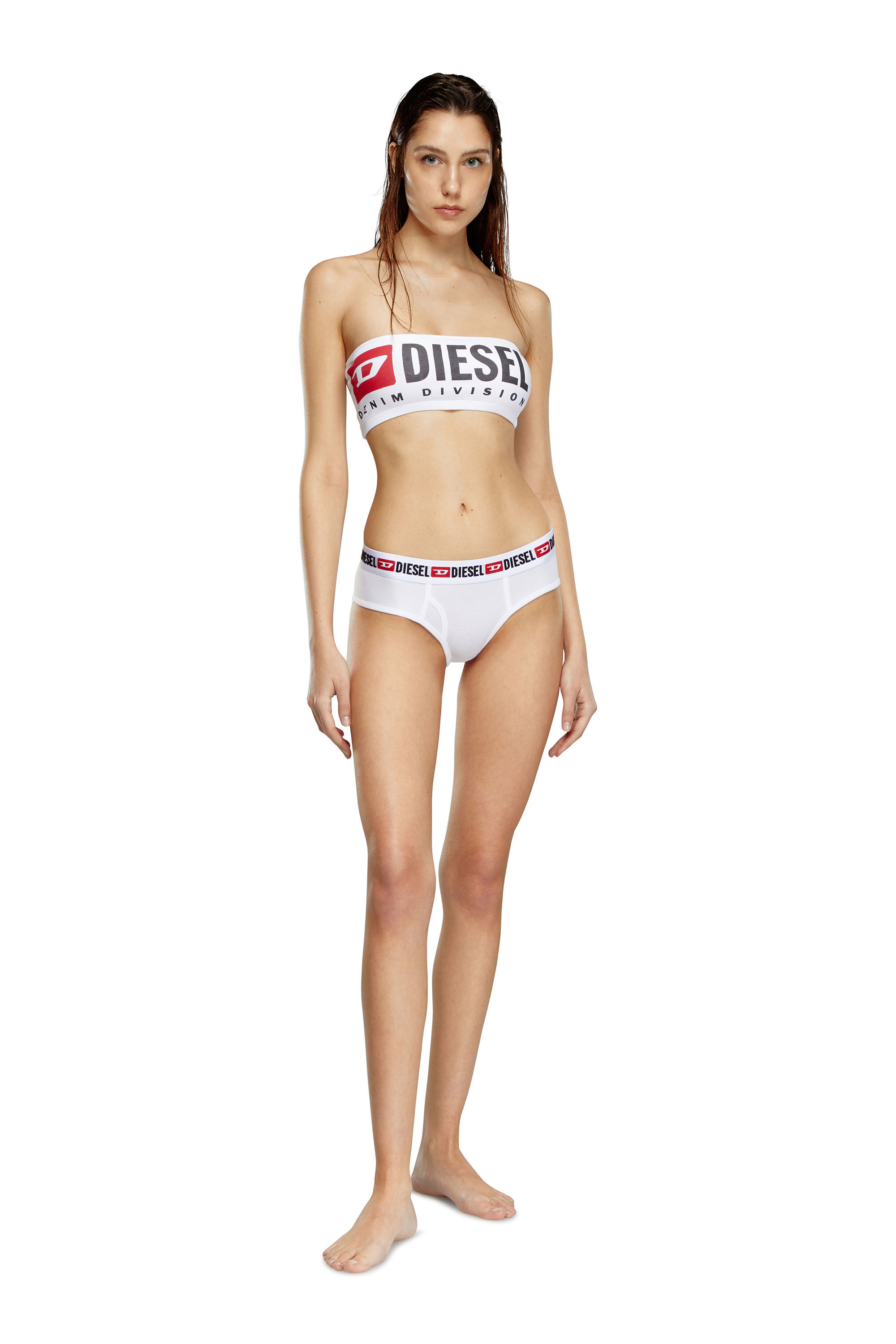 Diesel - UFSB-MELANIE, Pantalones cortos de pijama de tejido con efecto denim Mujer in Blanco - 2