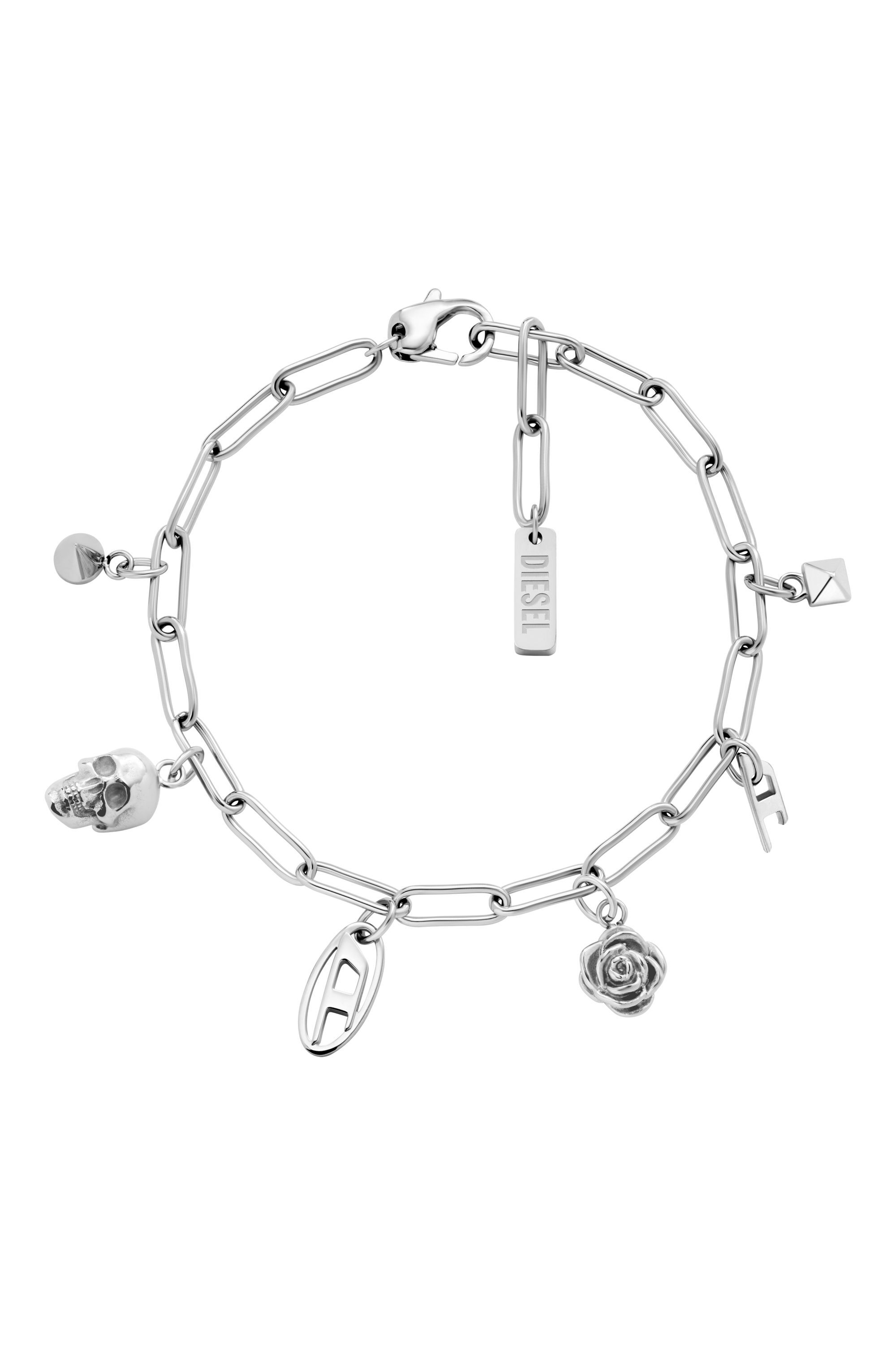 Diesel チャーム　ブレスレット Women's Stainless Steel Charm Bracelet | Silver | Diesel