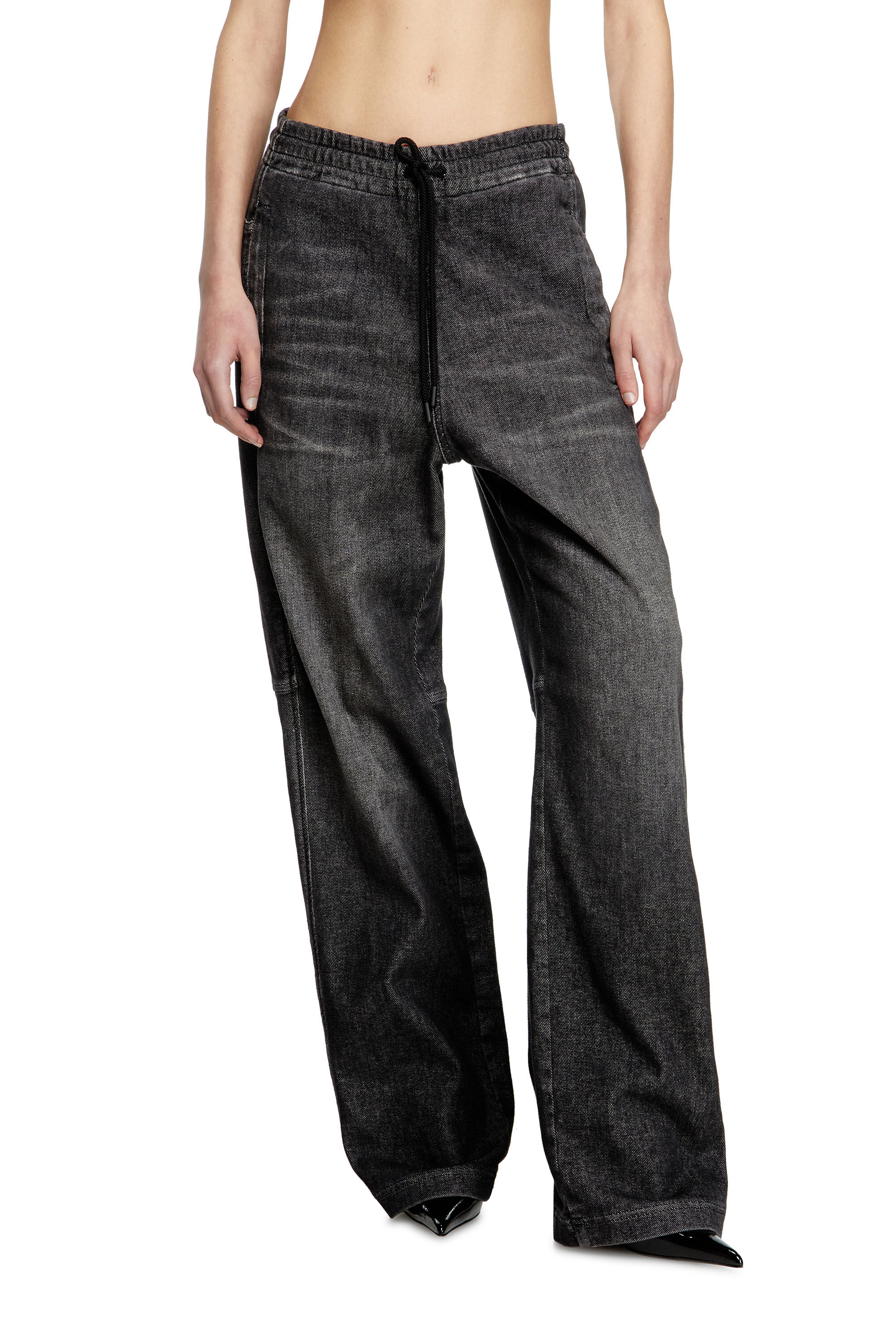 Women's Relaxed Jeans | Black/Dark grey | Diesel D-Martyans
