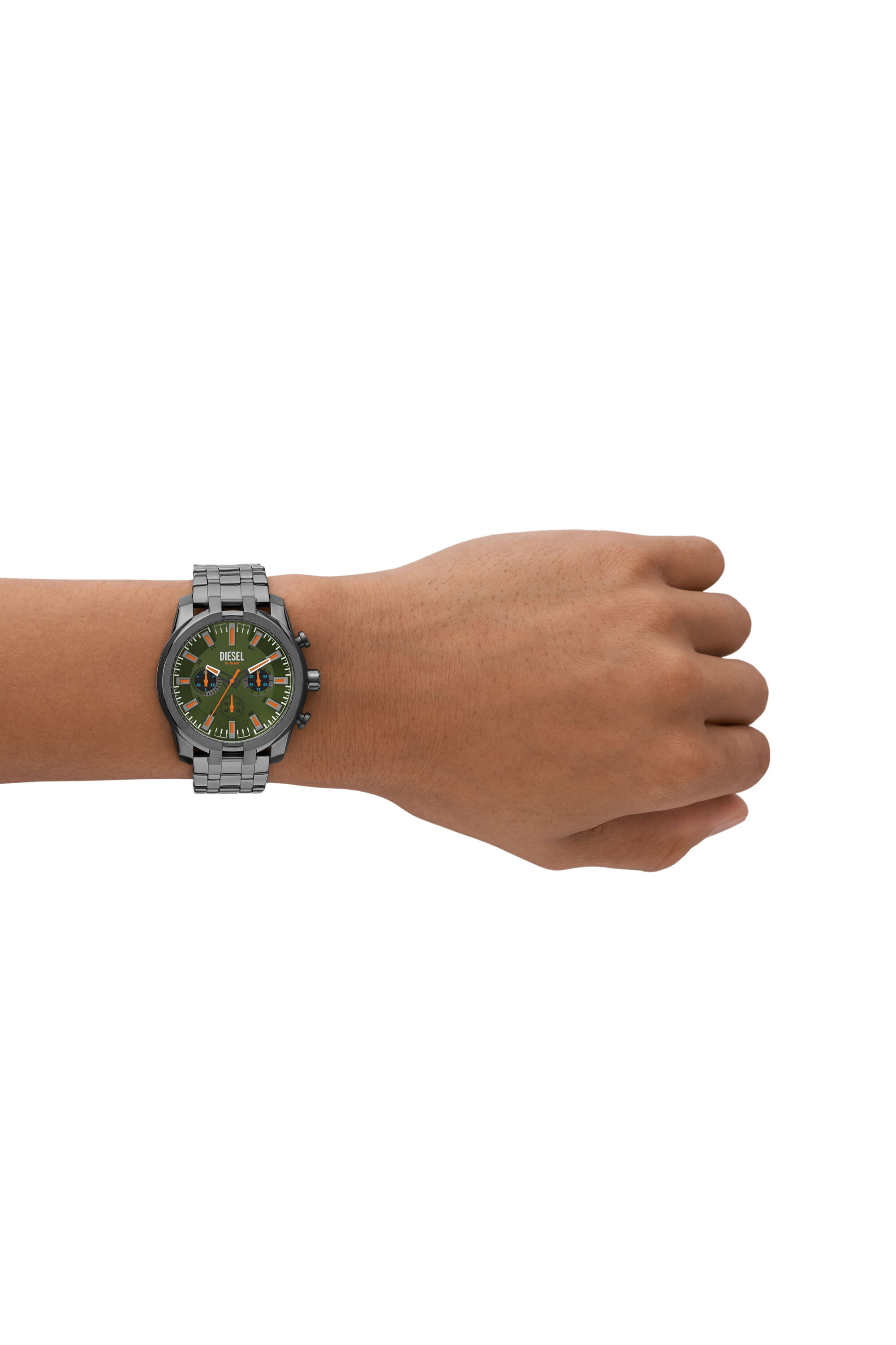 Men s Split Gunmetal Stainless Steel Watch Grey Diesel