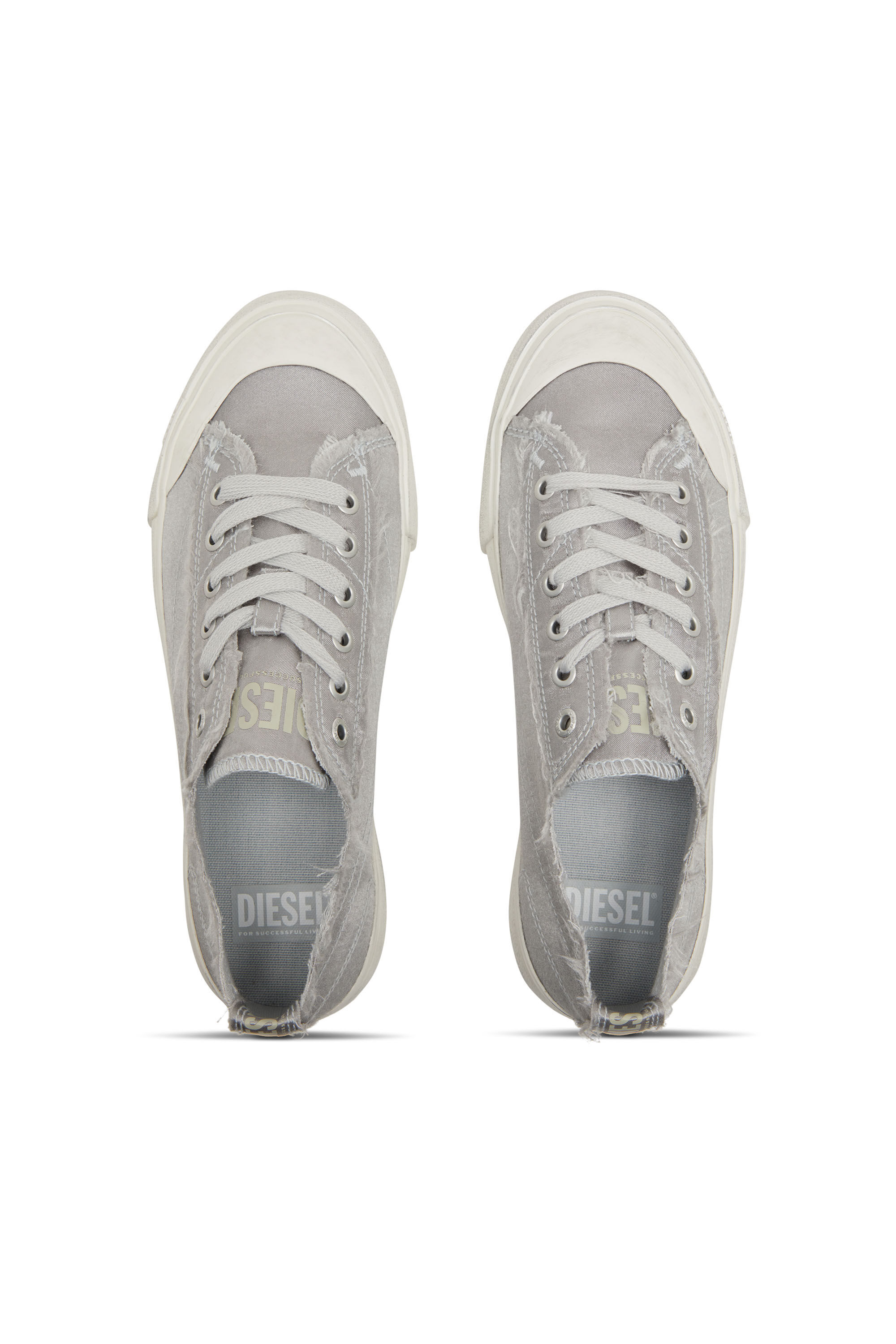 Women's S-Athos Low-Sneakers in distressed satin | Grey | Diesel