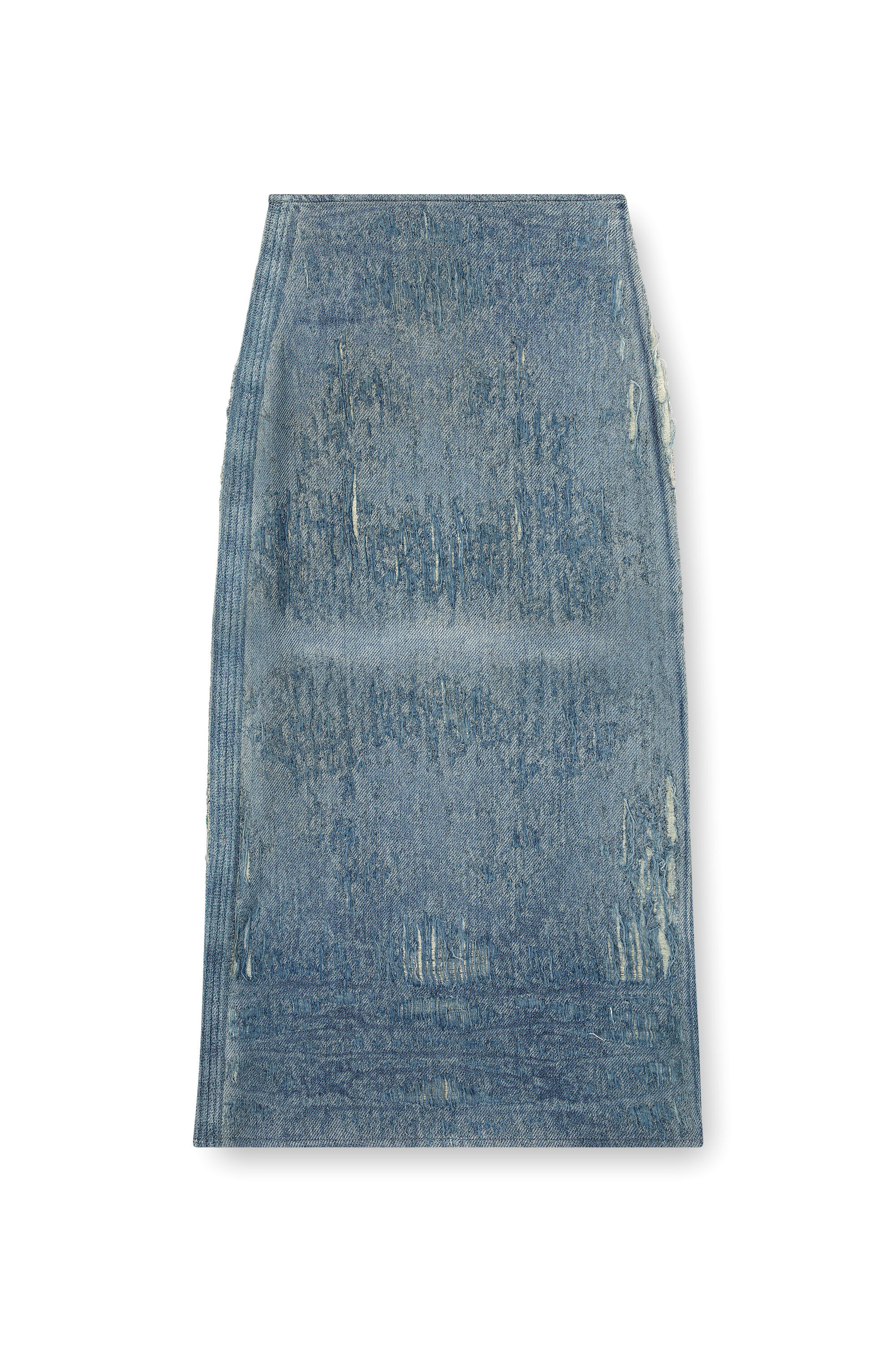 Diesel - DE-MEGAN-FSG, Falda de denim jacquard ultradestruido Mujer in Azul marino - 2