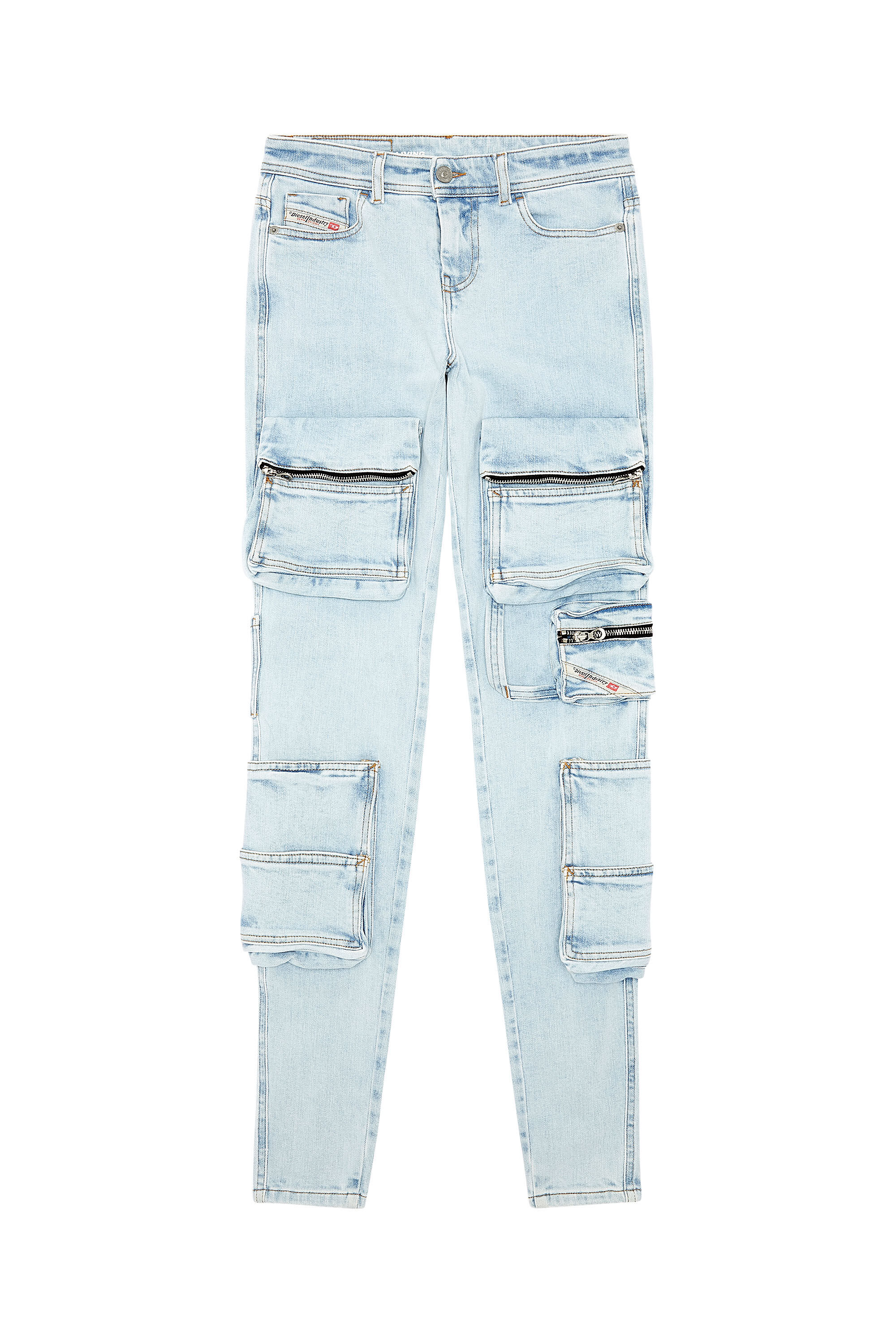 Women's Skinny Cargo Jeans | Light blue | Diesel 1984 Slandy